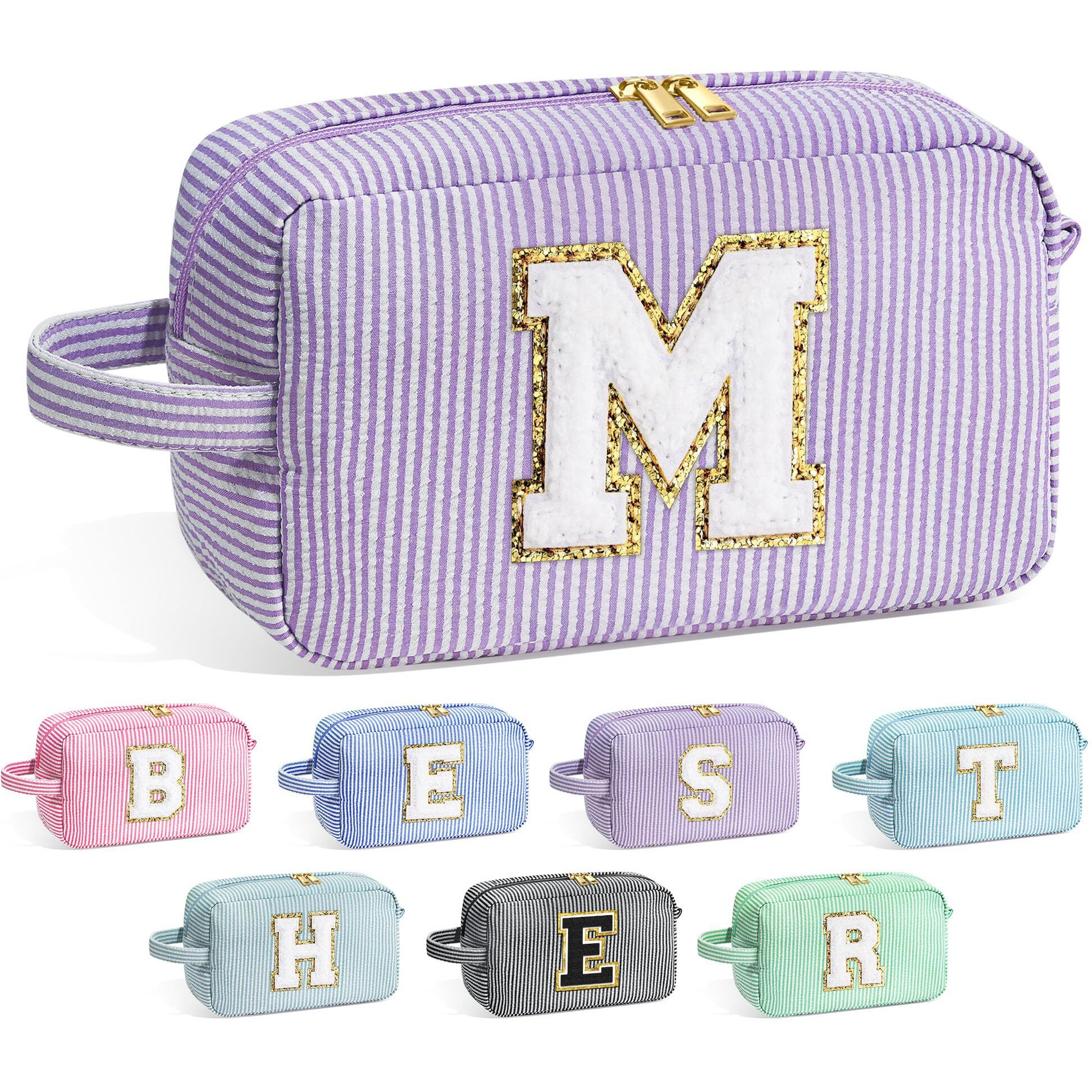 Yoolife Gifts For Teens Girls - Teen Girl Gifts, Gifts For Teen Girl, 10 11 12 13 Year Old Girl Gifts, Teenage Girl Gifts, Personalized Birthday Gifts For Girl, Monogram Initial Makeup Bag For Teens M