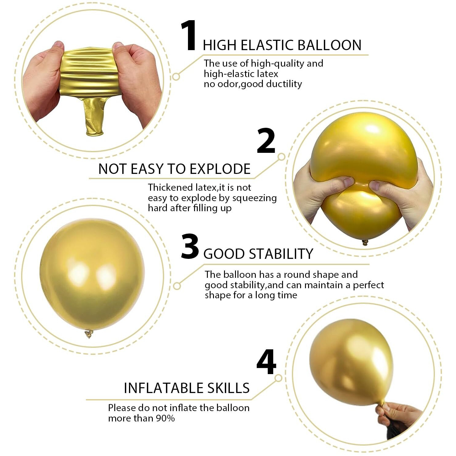 140Pcs Gold Balloon Arch Kit, Gold Balloons Of Different Sizes Pack Of 18 12 10 5 Inch Party Balloon Kit For Birthday Party Or Balloon Arch As Graduation Wedding Baby Shower Party Decorations