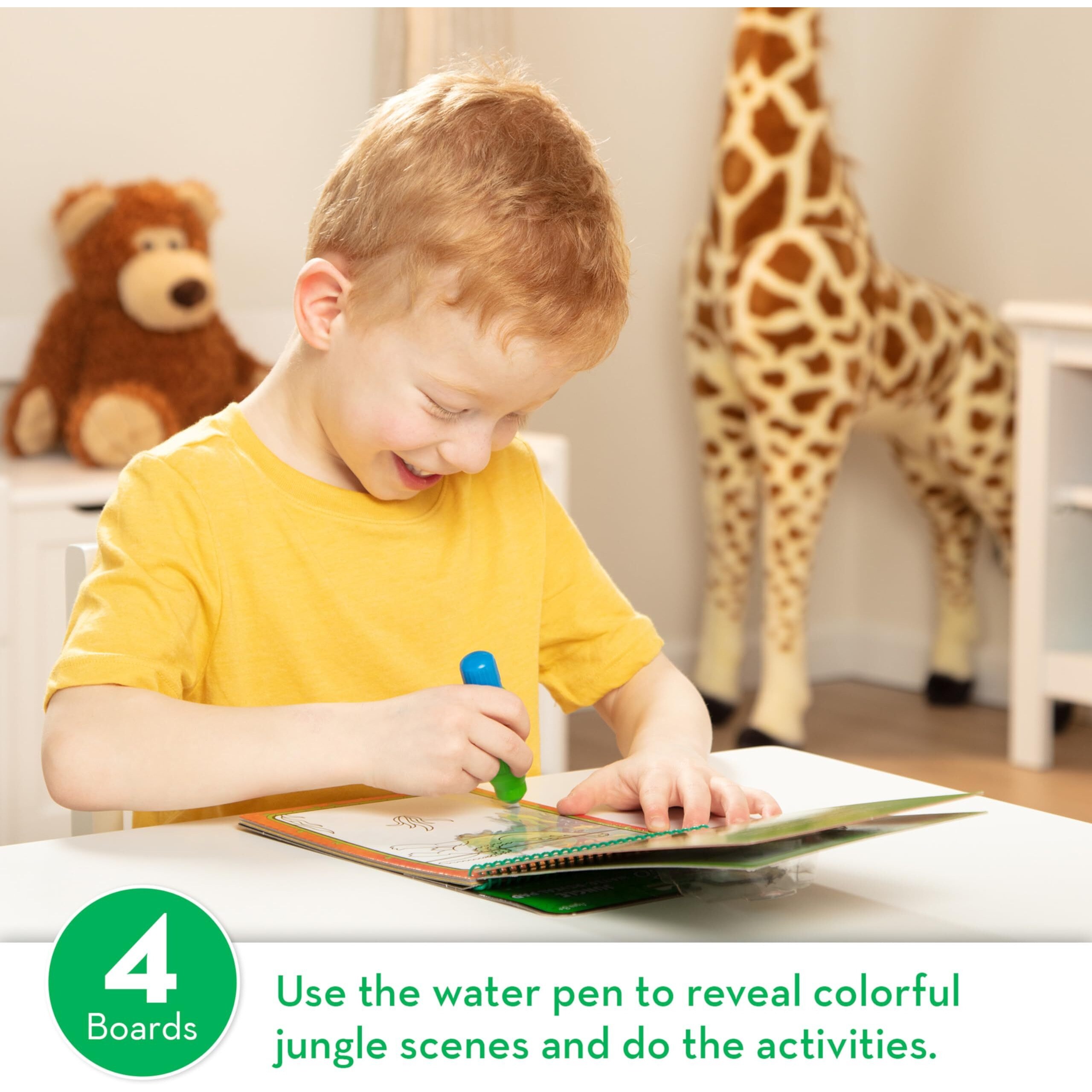 Melissa & Doug On The Go Water Wow Reusable Water-Reveal Coloring Activity Pad - Jungle - Party Favors, Stocking Stuffers, Travel Toys For Toddlers, Mess Free Coloring Books For Kids Ages 3+