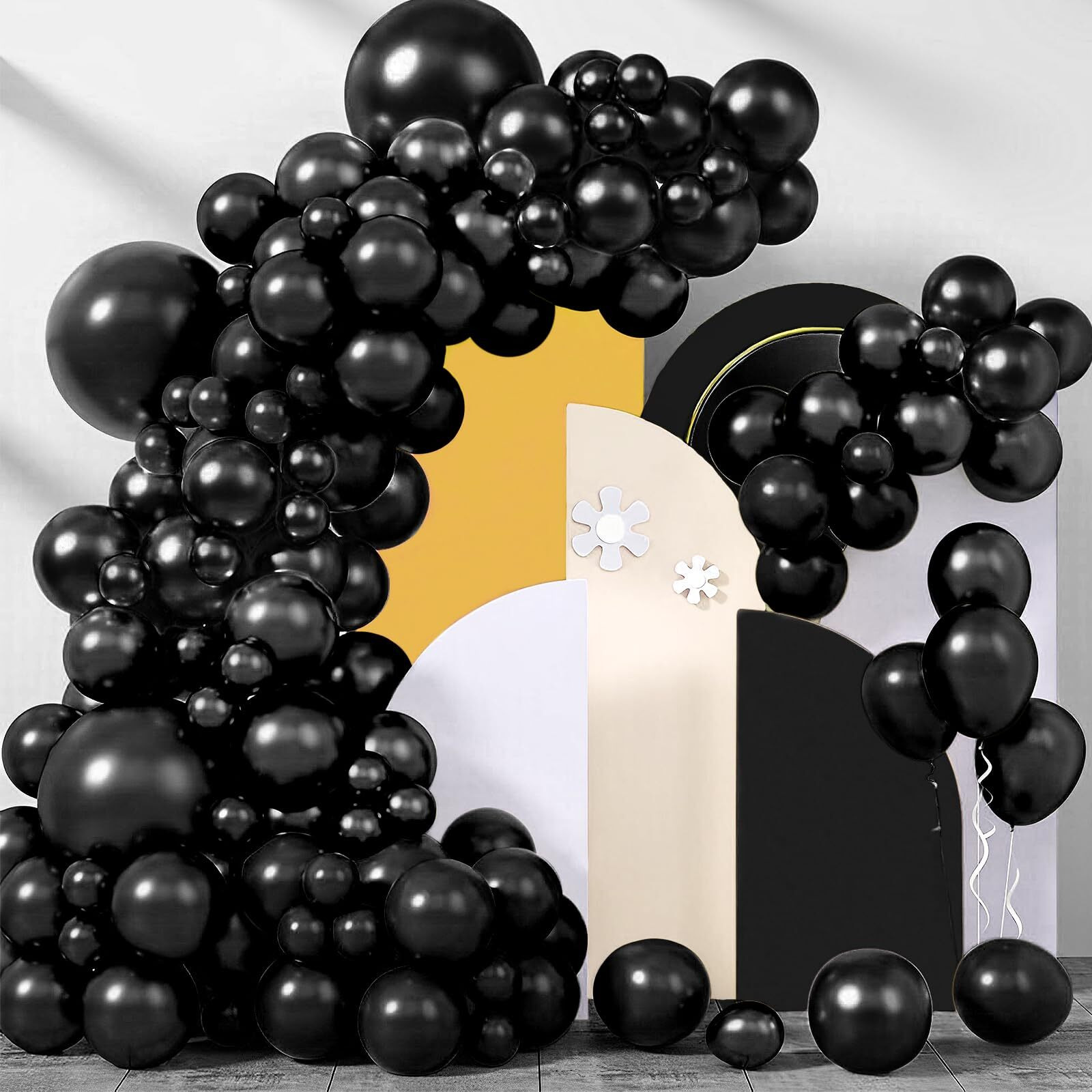 200 Pieces Black Balloons Different Sizes 5 10 12 18 Inch Black Balloon Arch Kit Black Balloon Garland Black Latex Balloons For For Black Themed Party Halloween Decorations