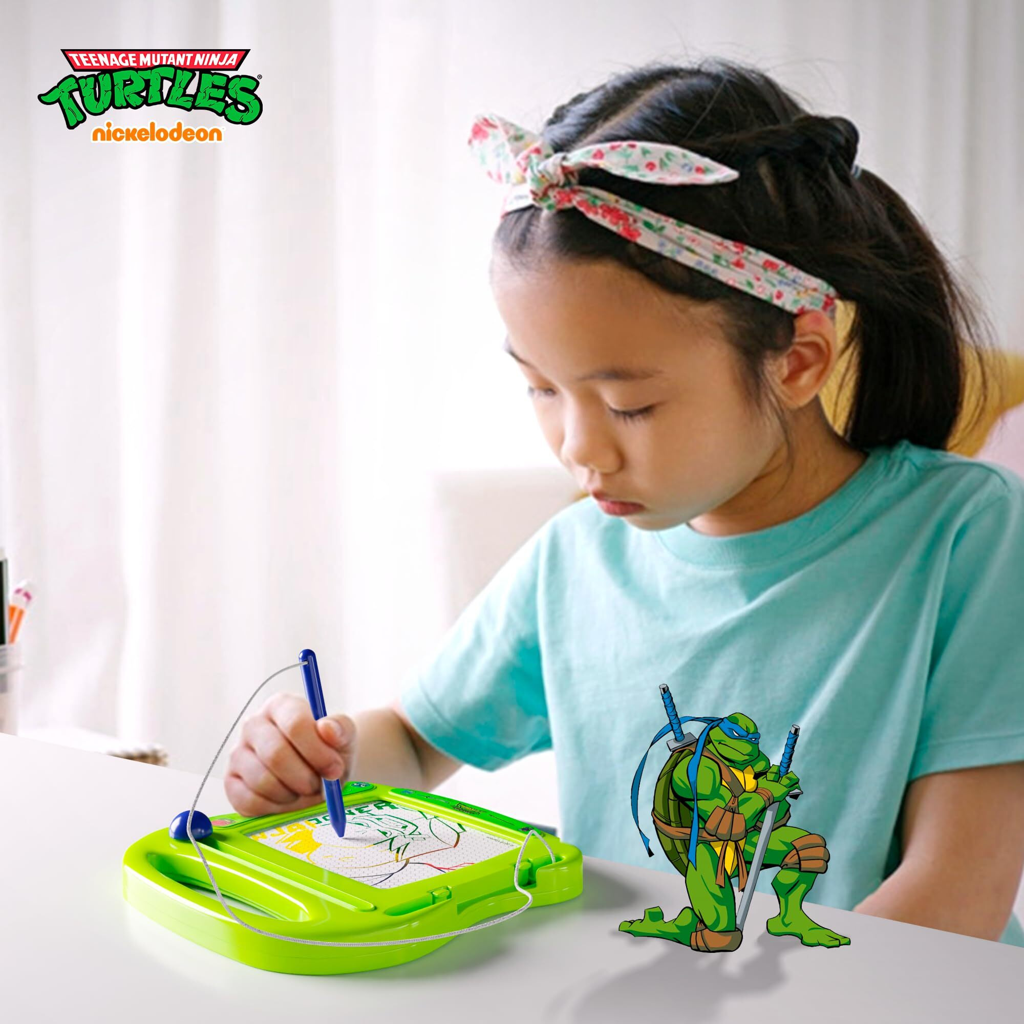 Lollipop Teenage Mutant Ninja Turtles Magnetic Board For Kids, Erasable Toddler Drawing Pad, Magic Sketcher, Sketch/Doodle Travel Toy, Green