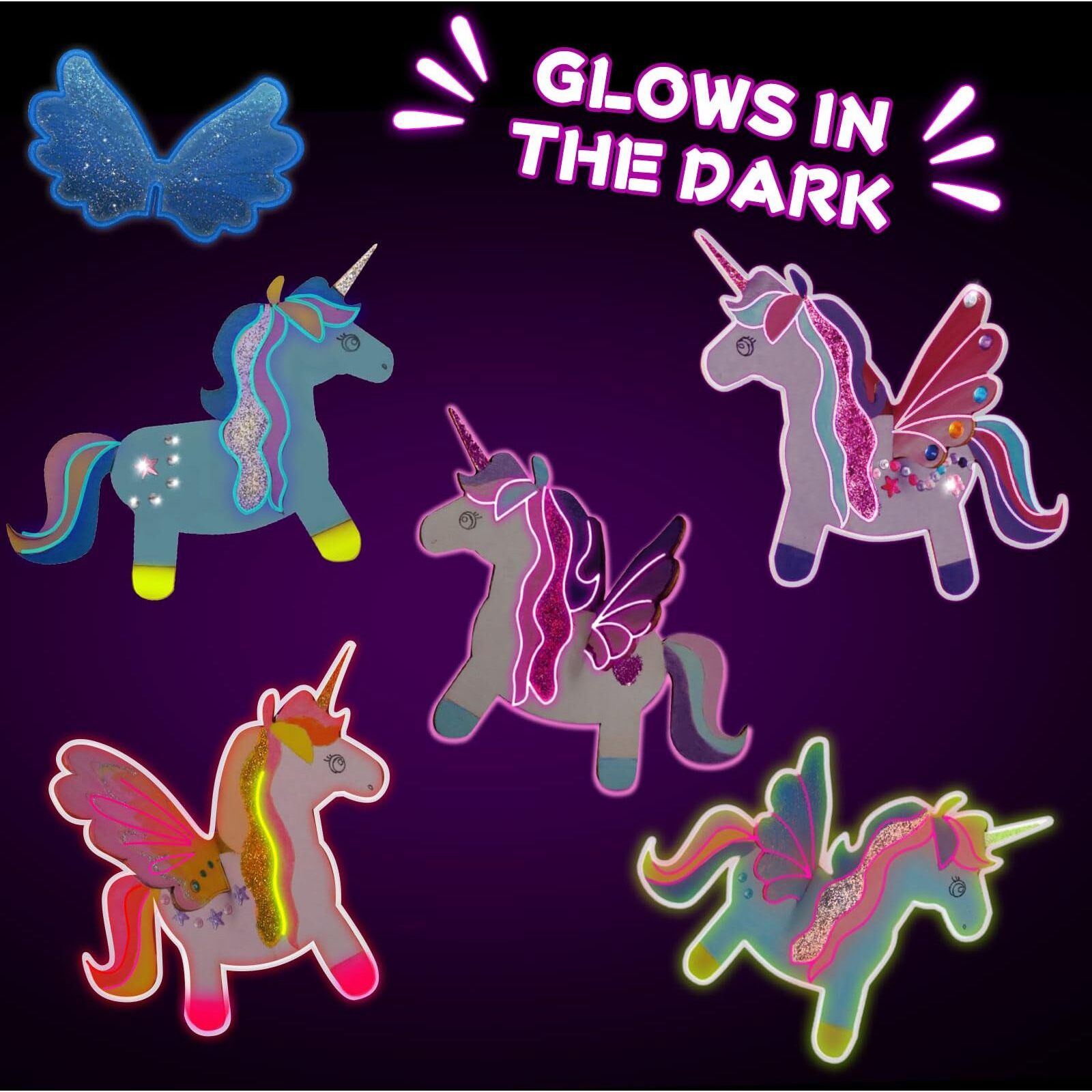 Yrinfay Glow In The Dark Unicorn Painting Kit - Arts And Crafts Easter Gifts For Kids 4-8 8-12 - Creative Cool Art Toys For Boys & Girls Ages 6 7 8 9 10 11 12 Years Old
