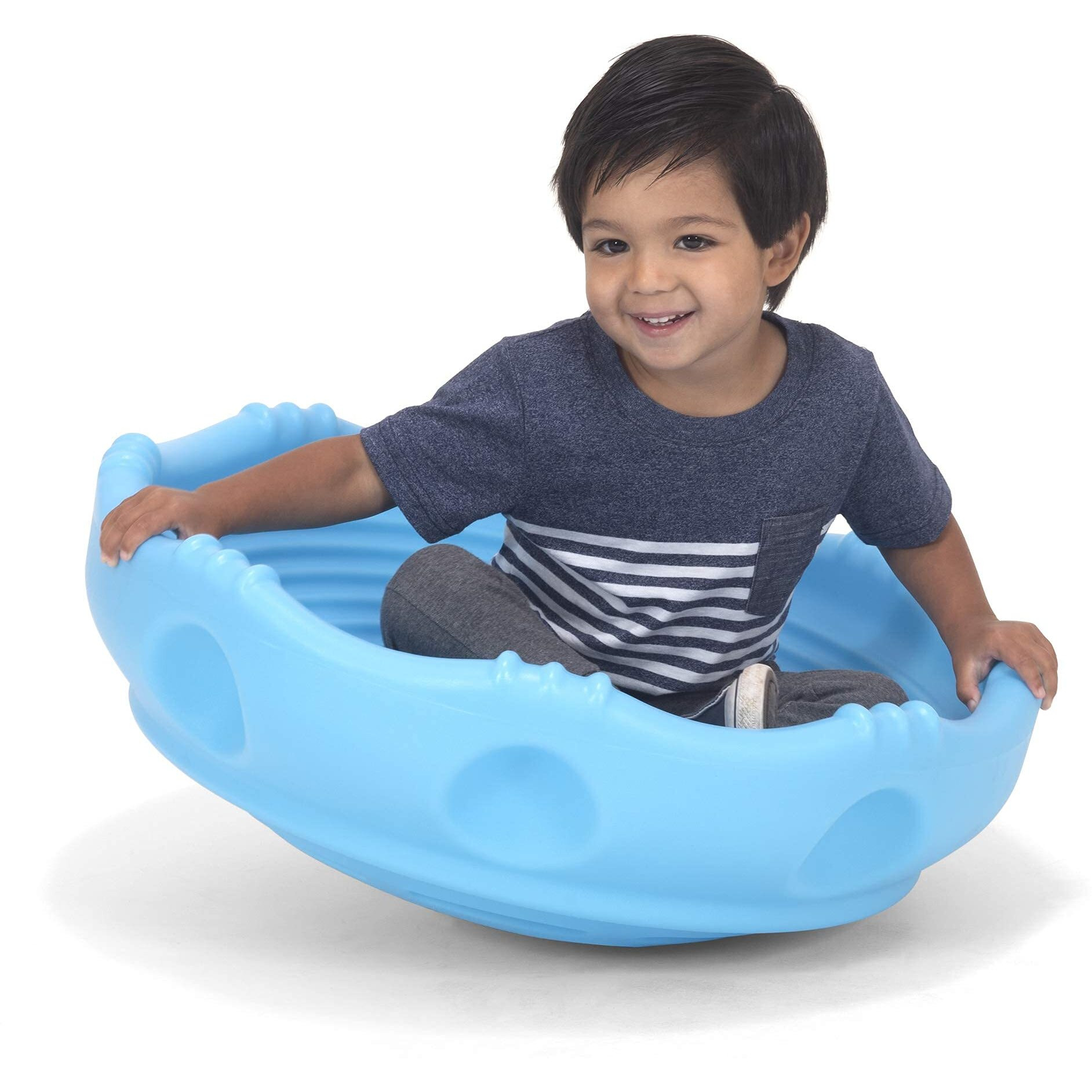 Simplay3 Two Sided Rock Around Wobble Disk And Climbing Dome For Toddlers And Kids - Rocking And Climbing - Indoor/Outdoor - Blue, Made In Usa