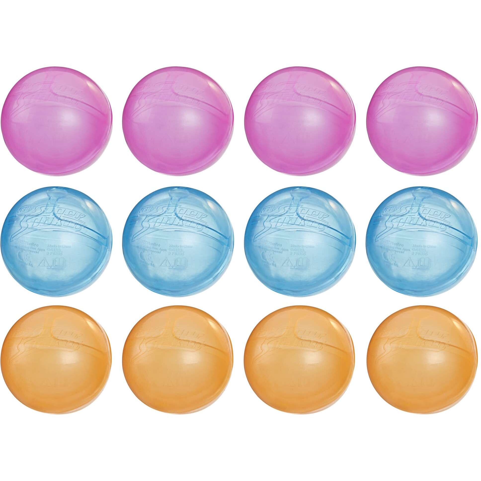Nerf Super Soaker Hydro Balls Party 12-Pack, Reusable Water Balloons, Water-Filled Balls Burst On Impact, Fast Refill, Outdoor Toy For Kids Ages 6 & Up