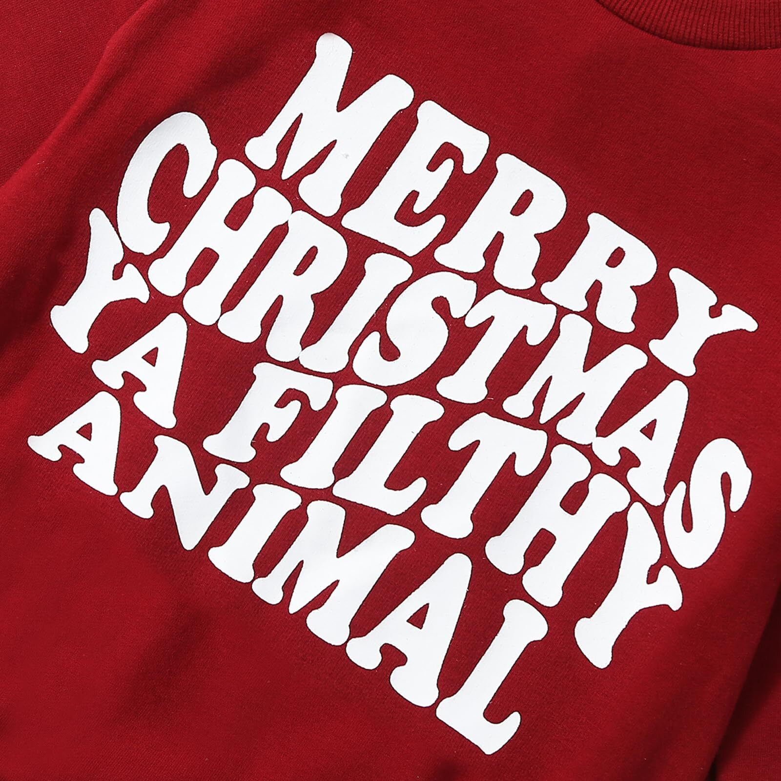 Fybitbo My First Christmas Baby Girl Boy Outfit Sweatshirt Romper Sweater Onesie Long Sleeve Bodysuit Fall Clothes (Merry Christmas Ya Filthy Animal,6-12 Months)