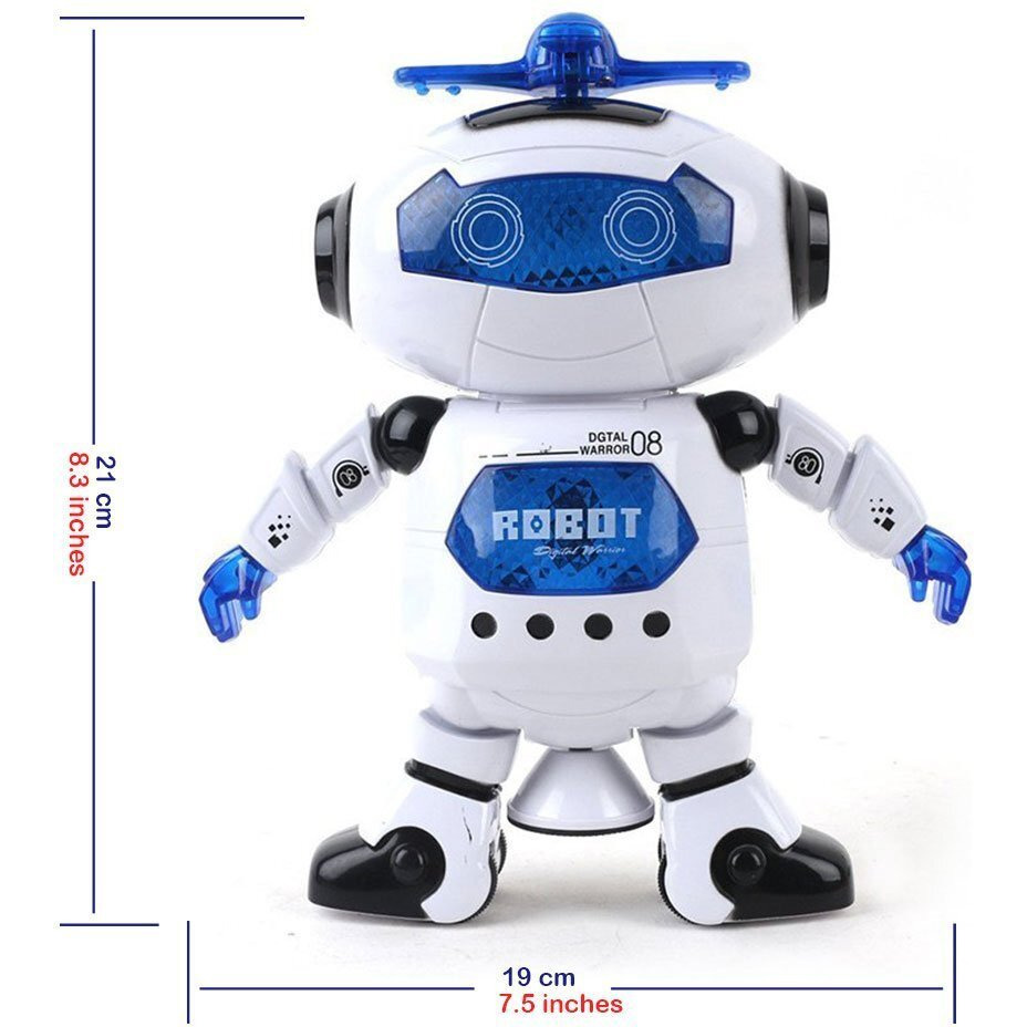 Musical Walking Dancing Robot Toy For Kids, Flashing Lights, 360 Body Spinning, Toddlers Bosys Girls Fun Toy Figure (Model 1)