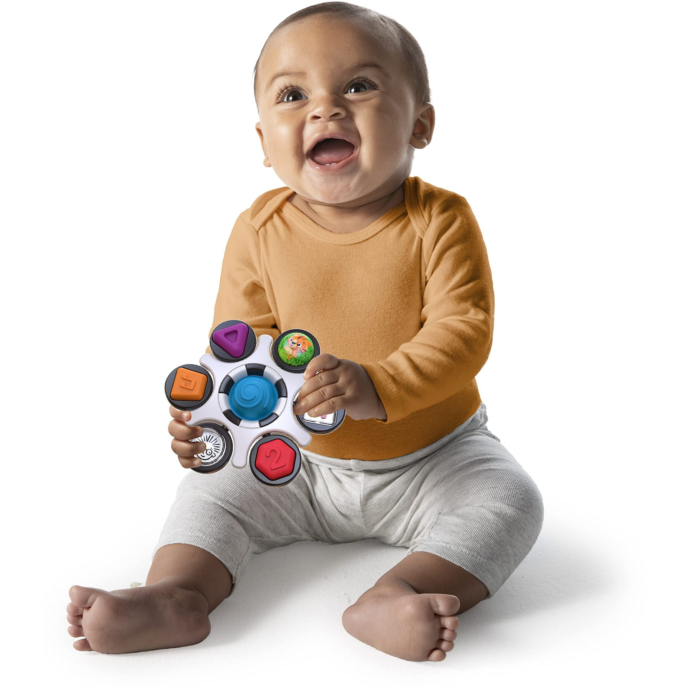 Baby Einstein Curiosity Clutch Fidget Sensory Toy And Pop It Rattle, Bpa Free Infant Teether, Age 3 Months+, Multicolored