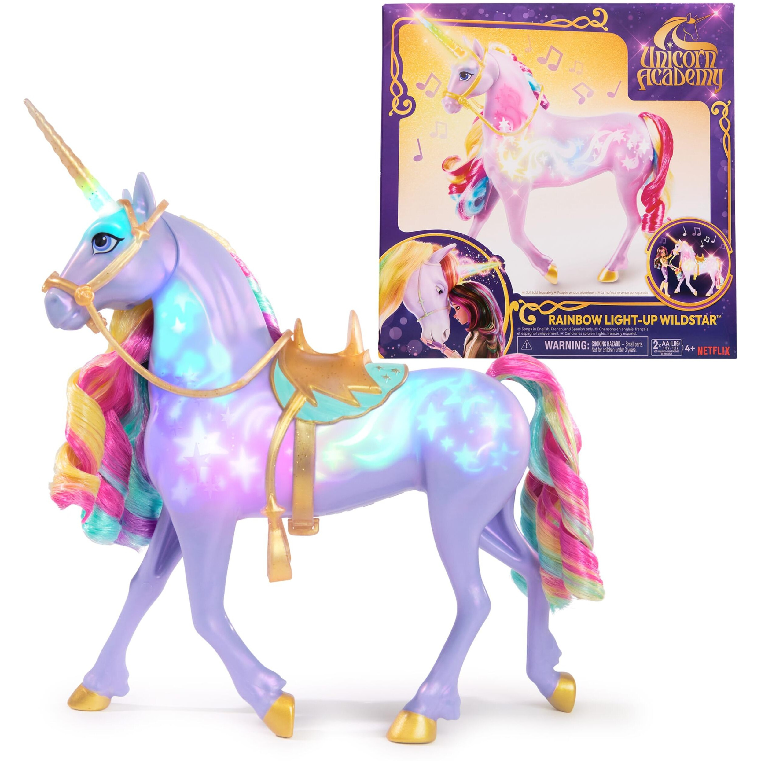 Unicorn Academy, Interactive Rainbow Light-Up Wildstar Unicorn Toy With Lights, Sounds & Music, Dolls & Unicorn Toys For Girls Ages 4 And Up