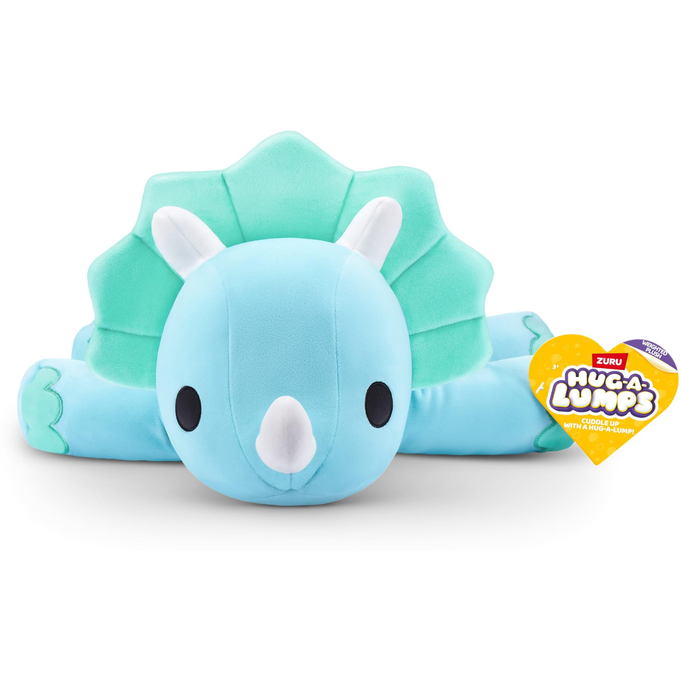 Hug-A-Lumps Dino(Delilah) Weighted Plush 3.3 Lbs, Cuddly, Squishy, Comfort Plush, Anti-Stress By Zuru