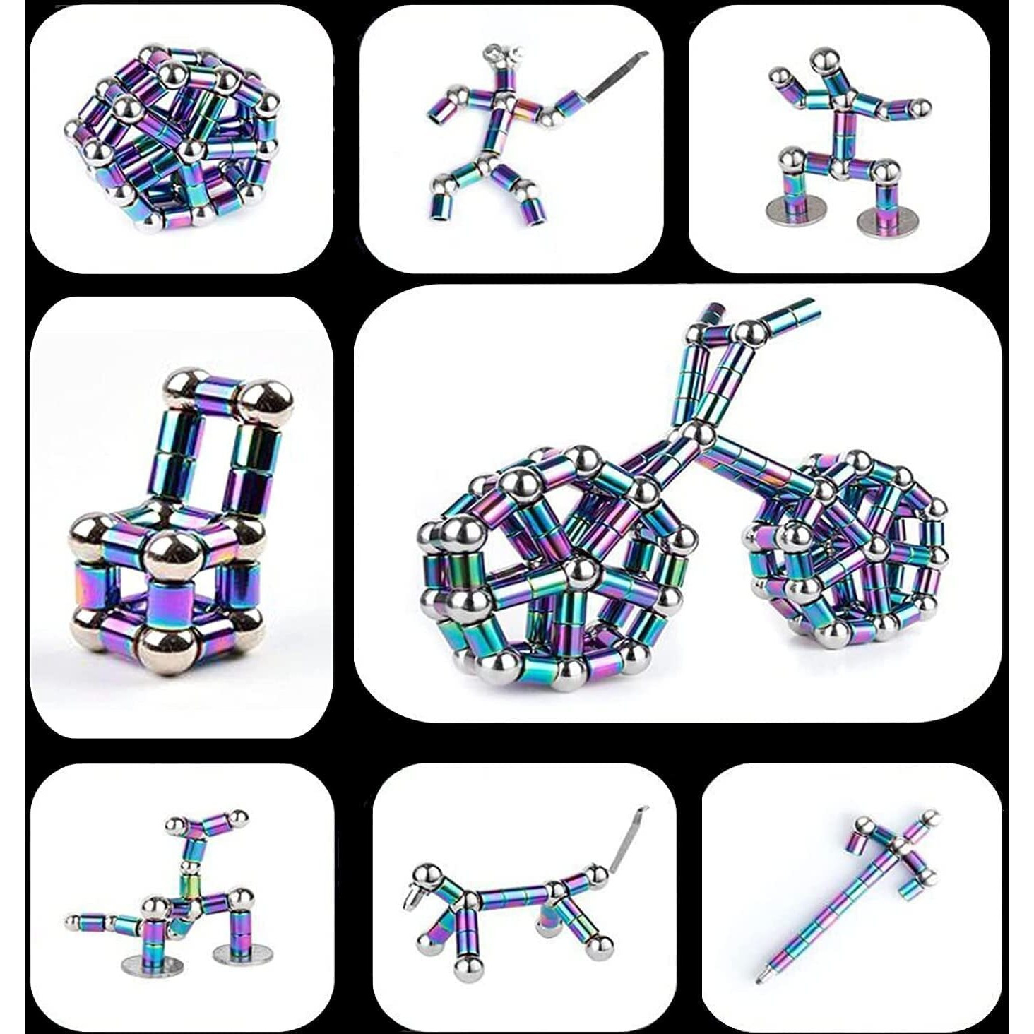 Wqwquu Fidget Pen,Magnetic Pen, Decompression Magnetic Fidget Toy Pen, Magnet Pen Fidget Toy Relieve Pressure Novel Toy Gifts For Kids Or Friends (Color)