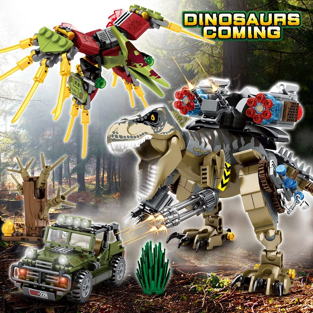 Mesiondy Building Blocks Toys Set 725 Pcs For Age 8 9 10 11 12 13 14 Years, Dinosaur Park World,Birthday Gifts For Boys And Girls