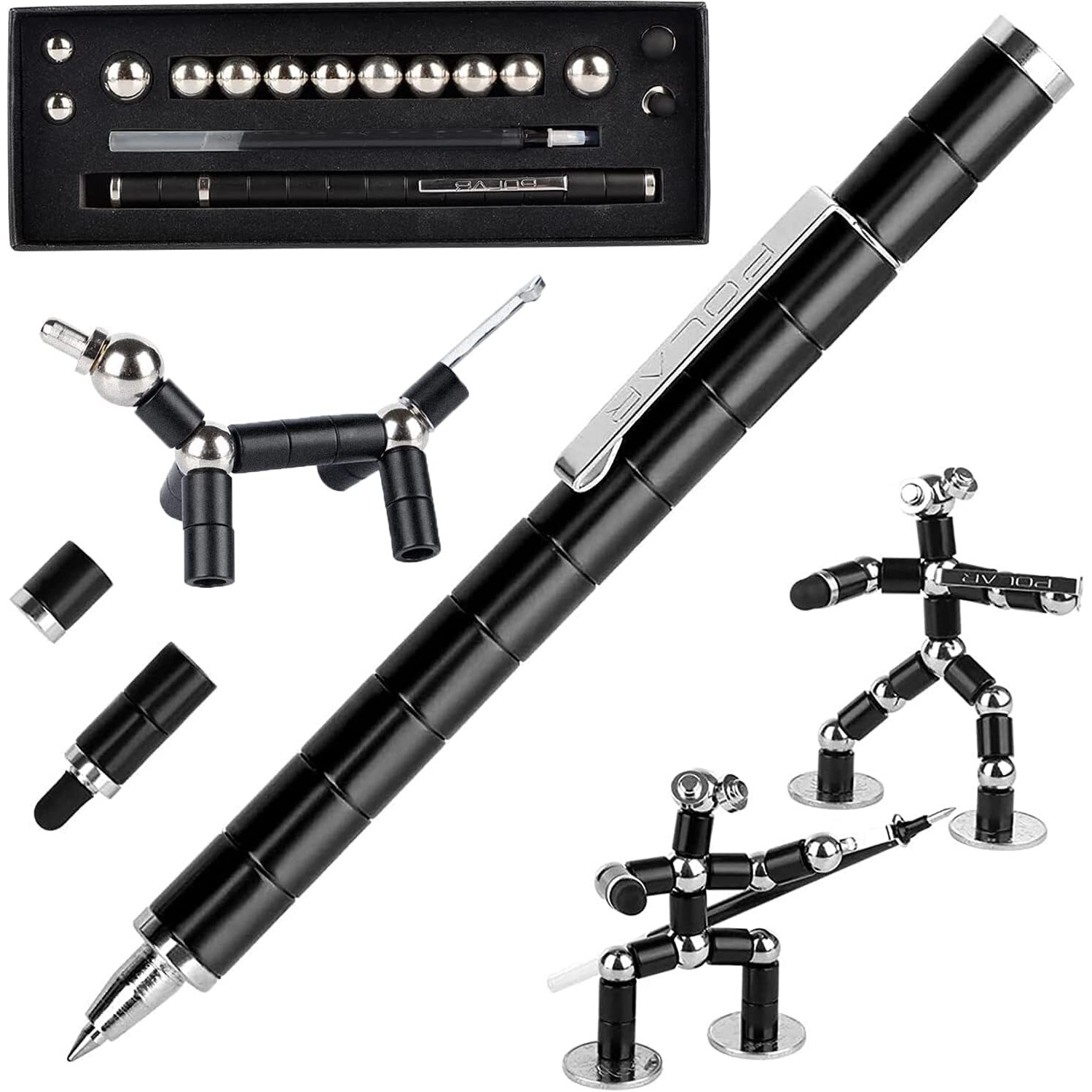 Fidget Pen,Magnetic Pen, Decompression Magnetic Fidget Toy Pen, Magnet Pen Fidget Toy Relieve Pressure Novel Toy Gifts For Kids Or Friends (Black)