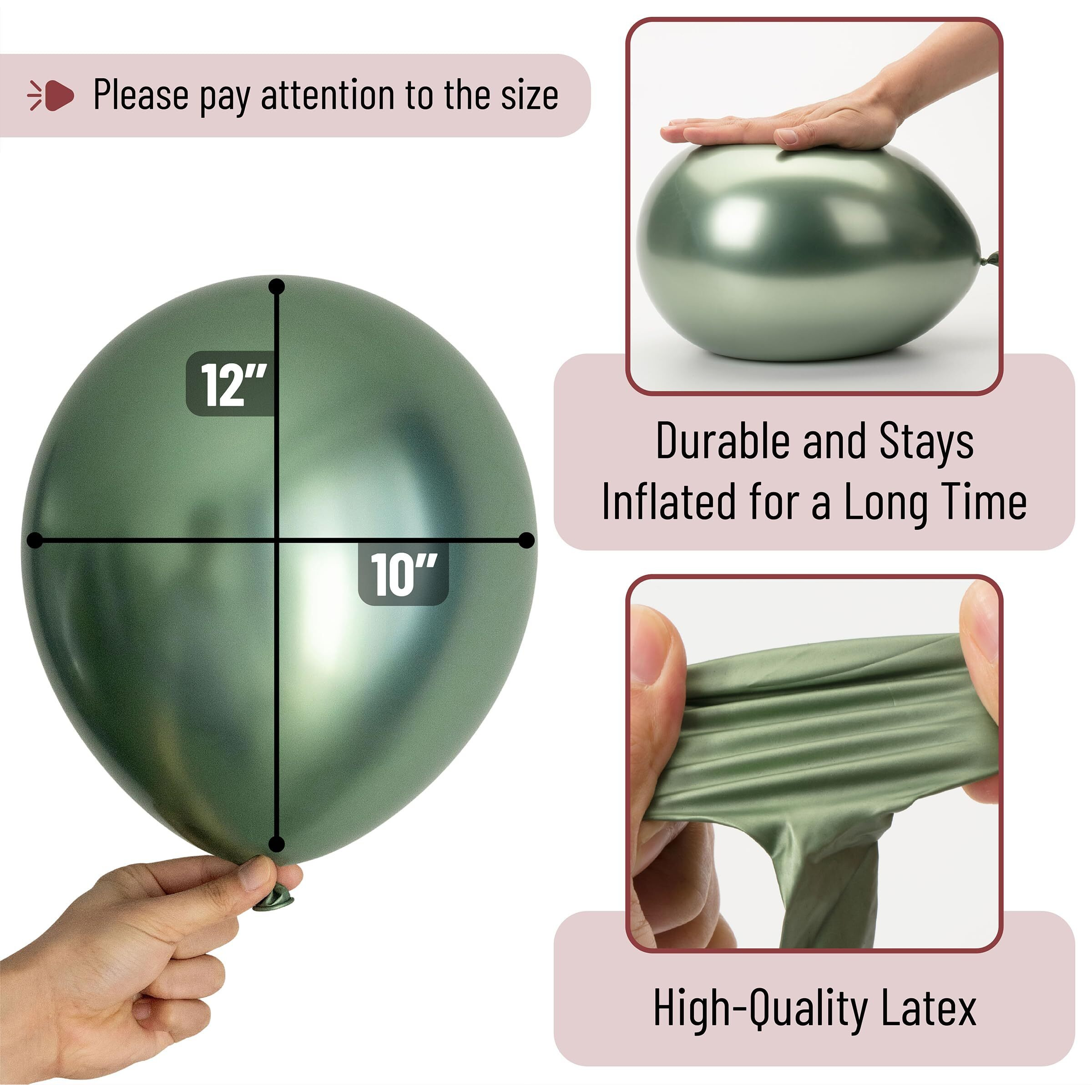 Mr. Pen- Metallic Balloons, 12 Inch, 54 Pack, Metallic Green Balloons, Balloons For Birthday Party, Balloon Arch Balloons, Kids' Party Balloons, Green Metallic Balloons
