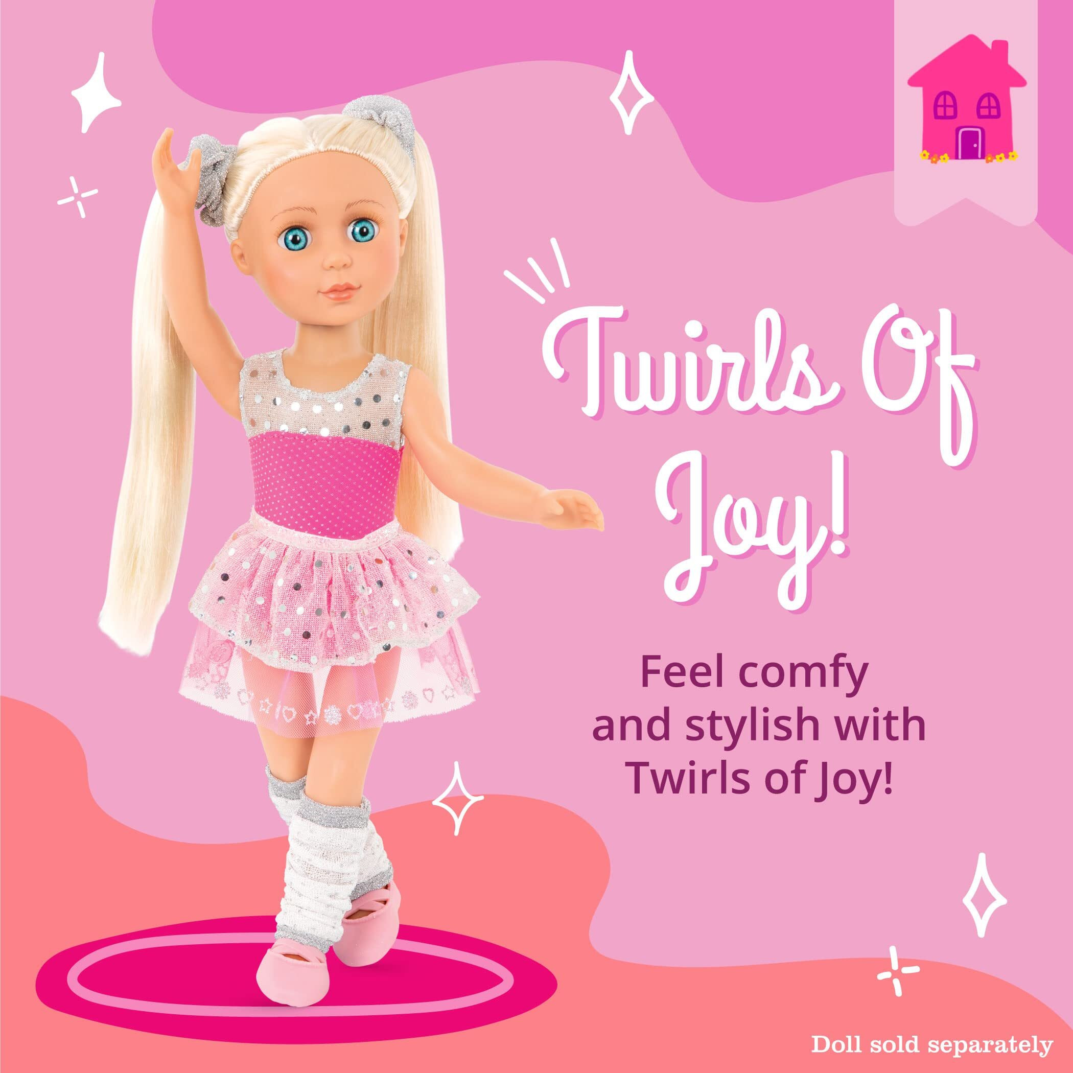 Glitter Girls - Twirls Of Joy Ballerina Outfit Hearts & Stars - Ballet Dress, Hair Elastics, Shoes - 14-Inch Doll Clothes & Accessories For Kids Ages 3 & Up - Childrens Toys