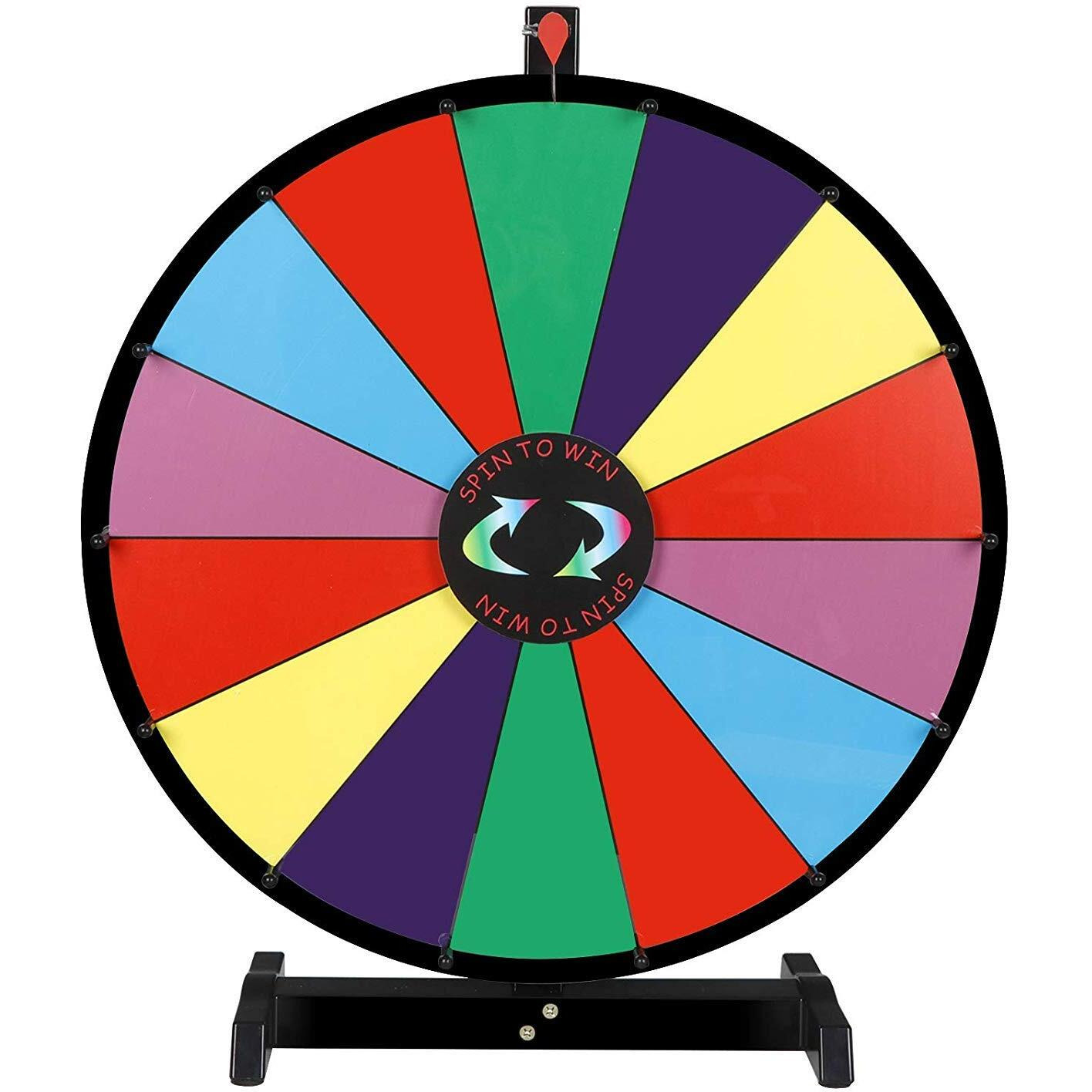 Homgarden 24 Inch Tabletop Color Spinning Prize Wheel 14 Slots Editable Classic Spin Win Prize Wheel Fortune Spin Game Casino Equipment