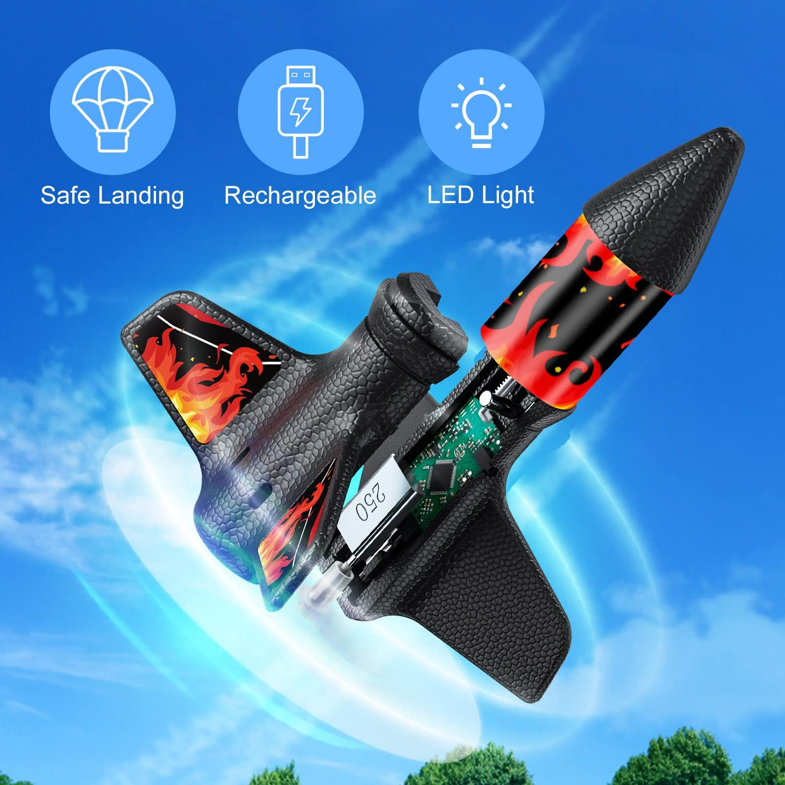 Rocket Launcher, 200 Feet Of Flight Altitude, Model Rocket Kits With Launch Set, Ultra-High Flying Rocket, Rocket Toy, Kids Outdoor Toys, Gift For Kids Ages 8-12 Children's Day Gift - Red