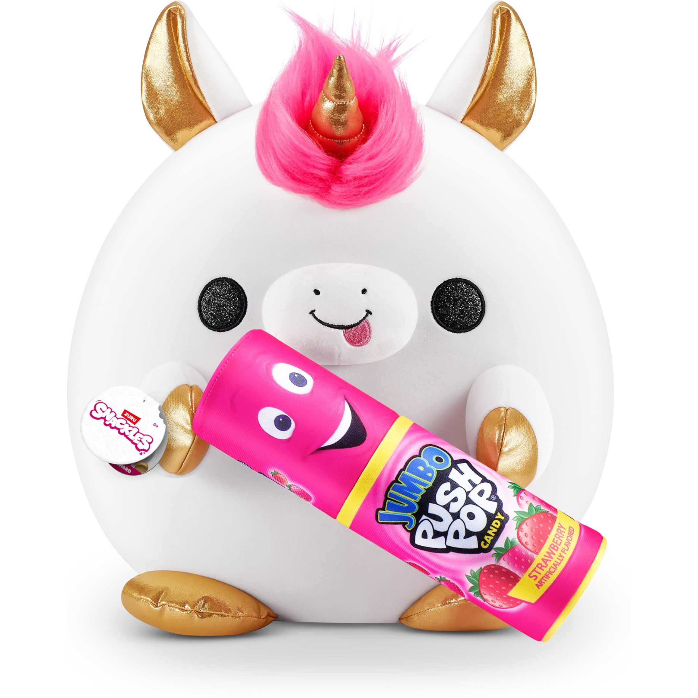 Snackles (Bazooka) Unicorn Super Sized 14 Inch Plush By Zuru, Ultra Soft Plush, Collectible Plush With Real Licensed Brands, Stuffed Animal
