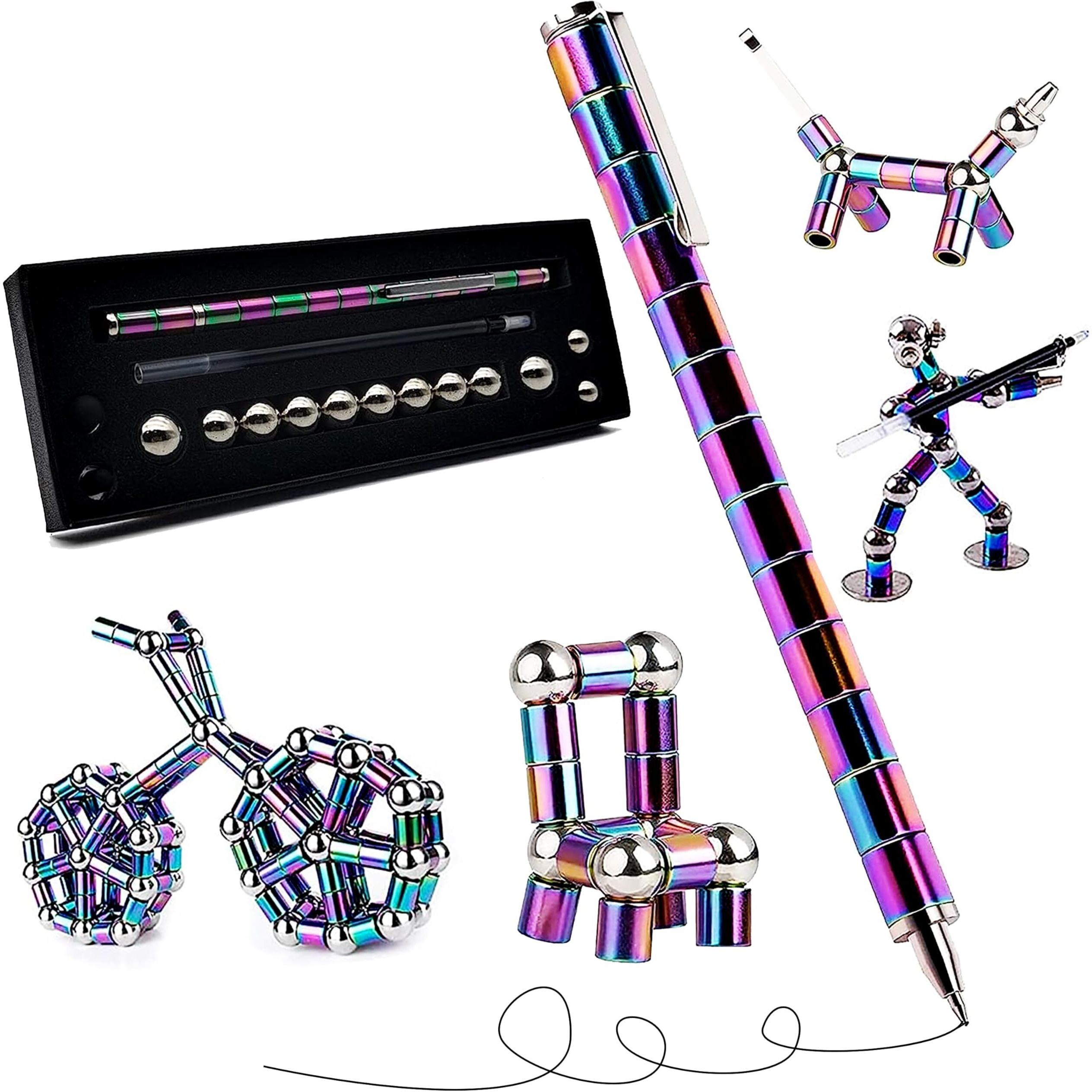 Yagis-S Fidget Pen, Magnetic Pen,Teen Decompression Magnetic Metal Pen, Cool Multifunctional Deformable Magnet Writing Pen, Eliminate Pressure Fidget Toy Gift For Kids Or Friends
