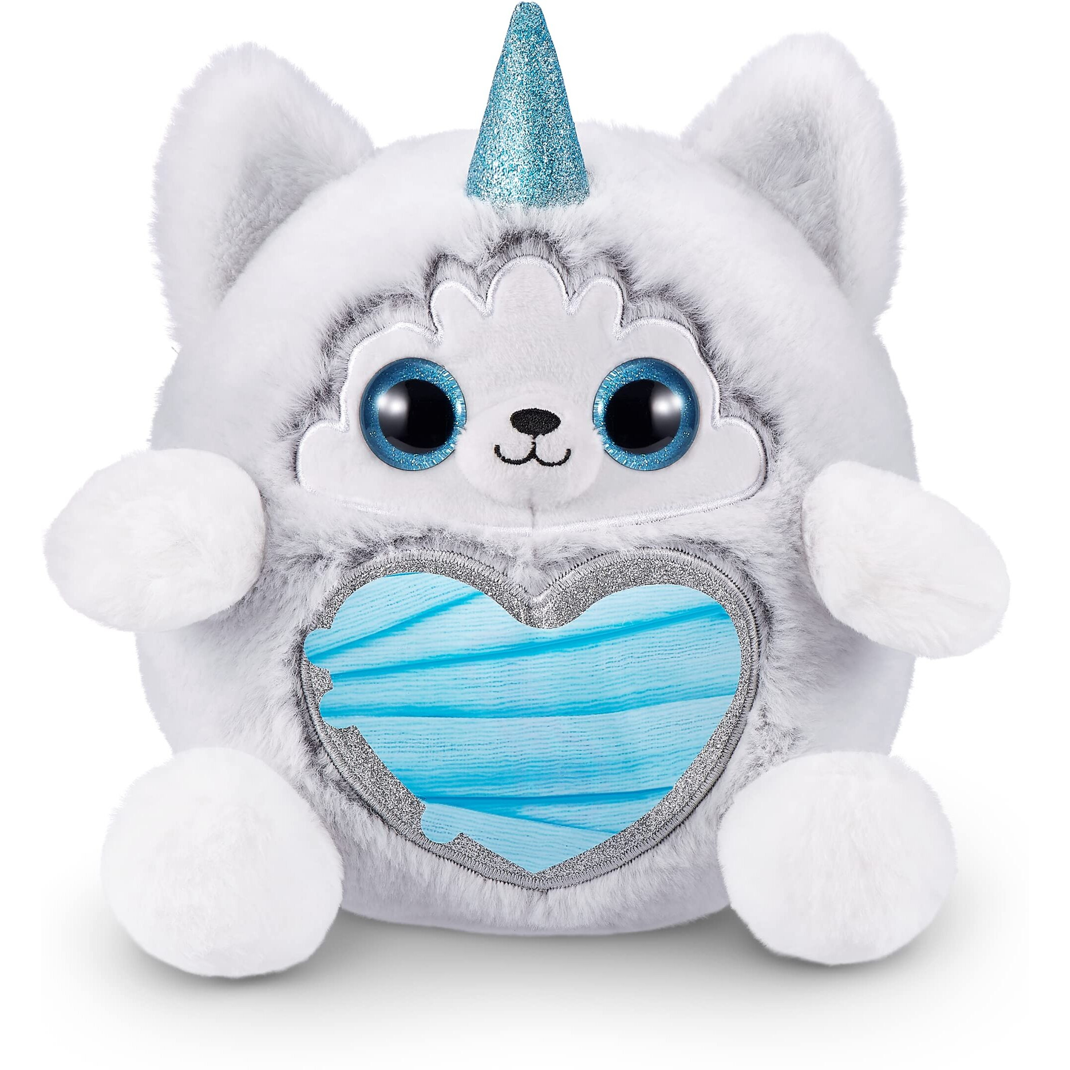 Rainbocorns Puppycorn Rescue (Husky) By Zuru, Collectible Plush, Stuffed Animal Girl Toys, Surprise Egg, Stickers, Syringe Slime, Ages 3+ For Girls, Children, 9.06 X 7.87 X 11.02 Inches