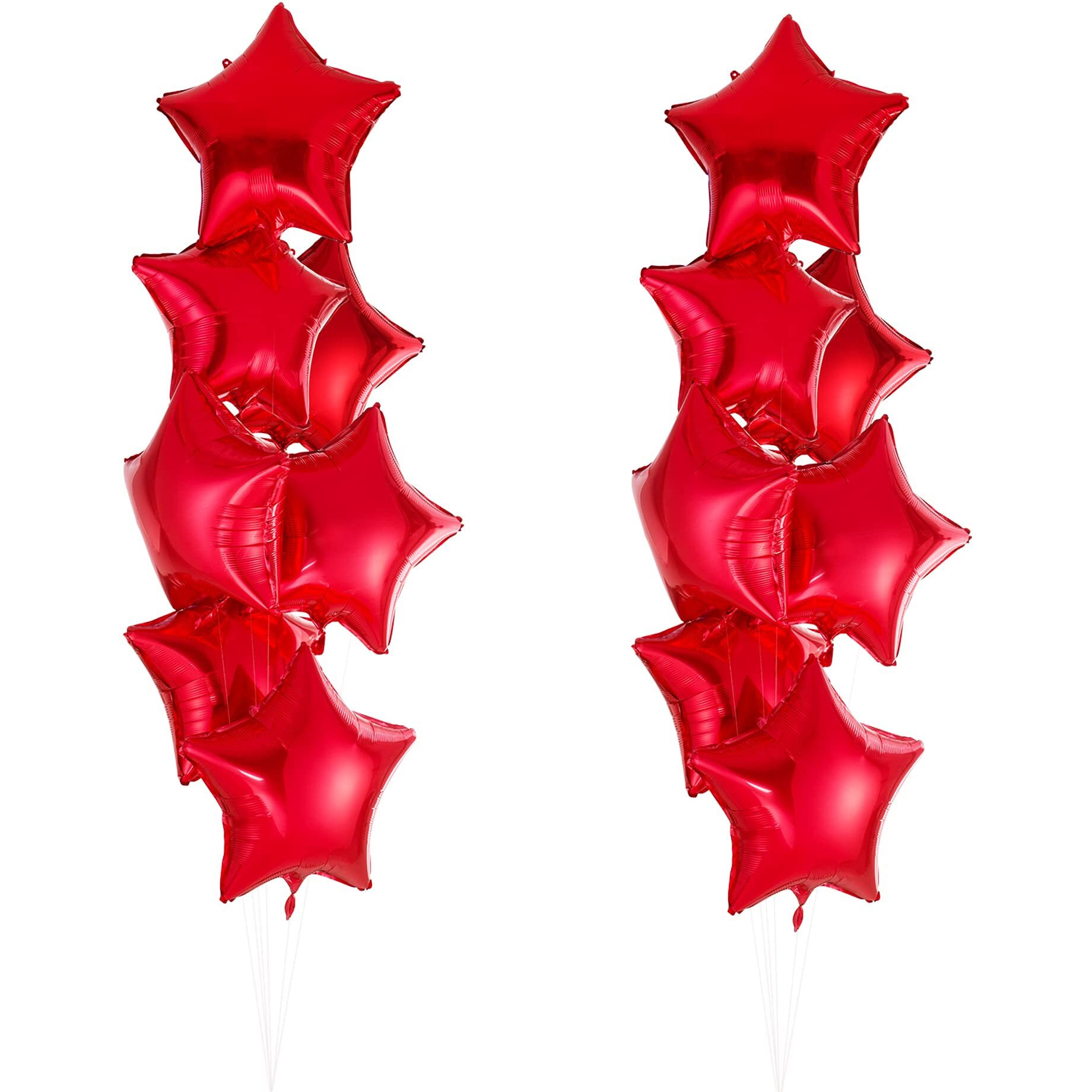 18"" Red Star-Shaped Foil Balloon Mylar Helium Balloons For Wedding Baby Shower Birthday Party Decorations, Pack Of 20