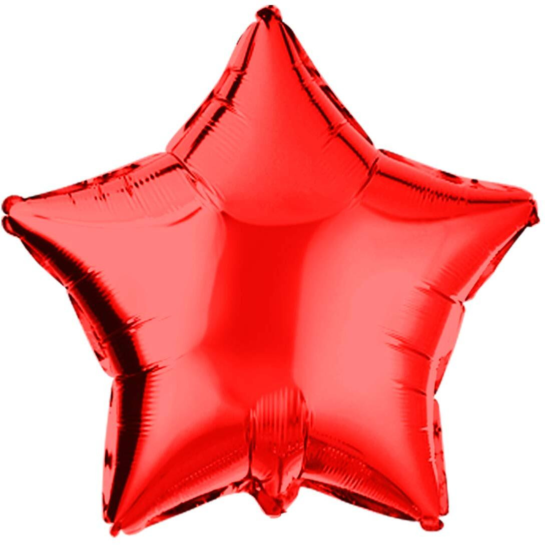 18"" Red Star-Shaped Foil Balloon Mylar Helium Balloons For Wedding Baby Shower Birthday Party Decorations, Pack Of 20