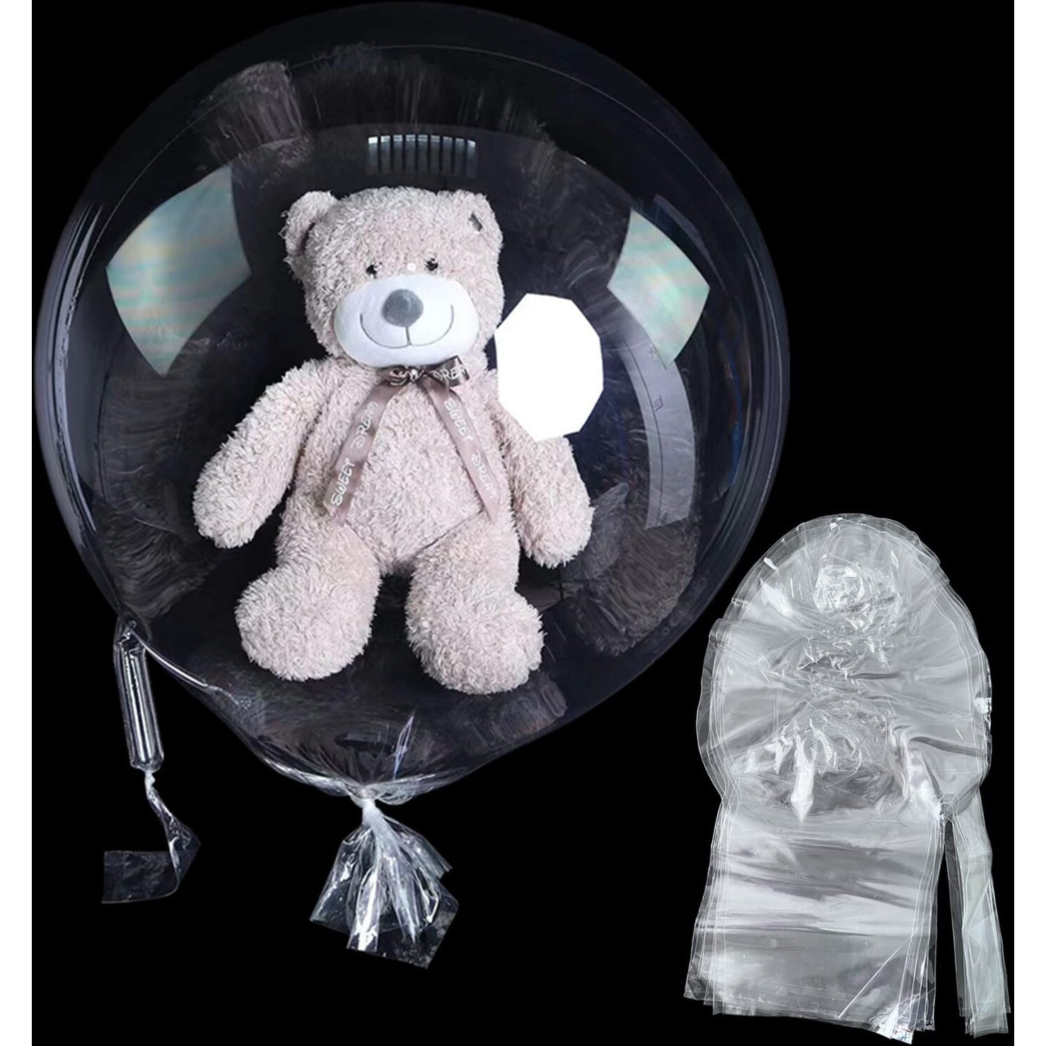 Large Clear Balloons For Stuffing, 10Pack Big Pre Stretched Extra Wide Mouth Bobo Balloons, Giant Wrap Gifts Transparent Balloons For Mother's Day/Baby Shower/Kids Birthday Decoration