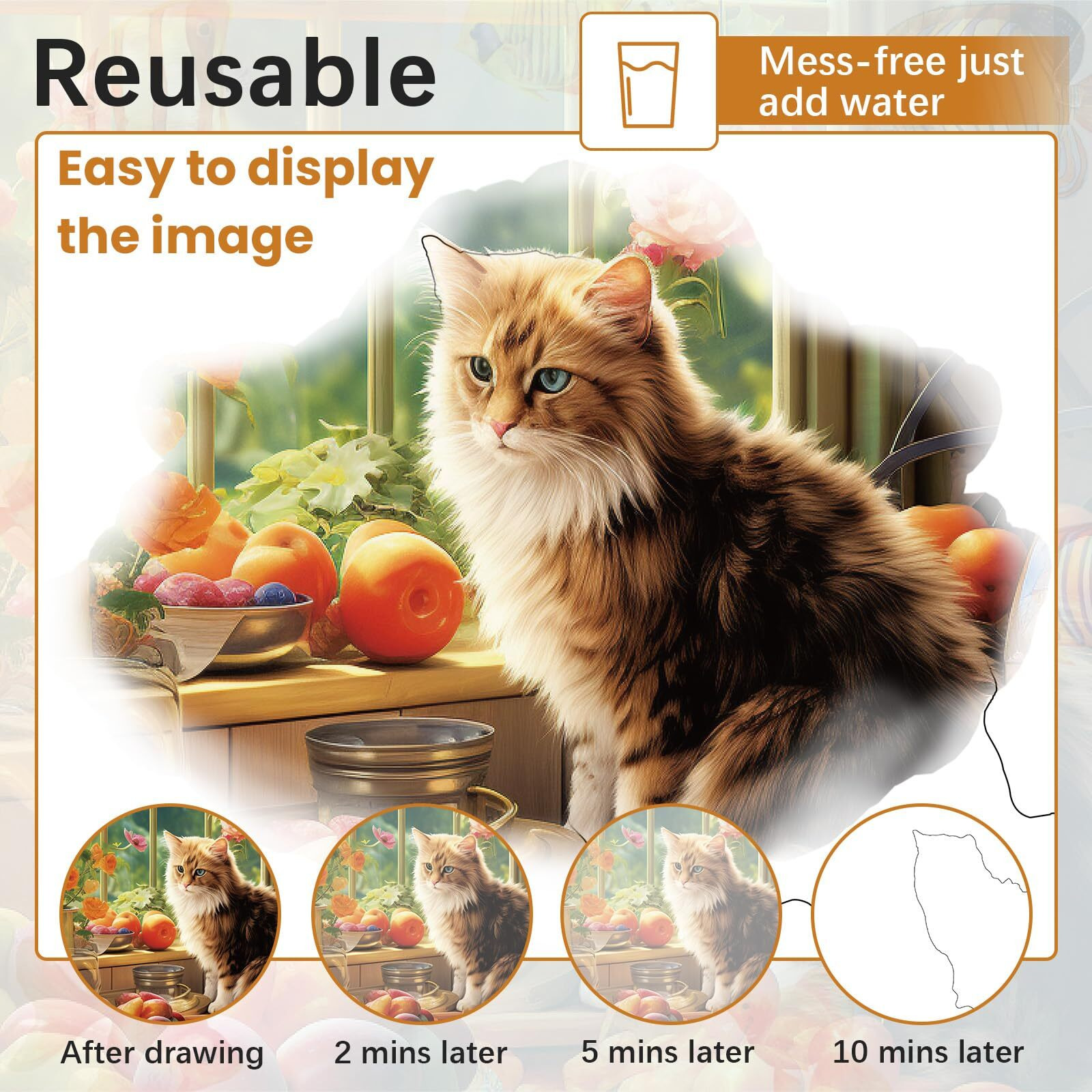Zoiiwa 24 Pcs Dementia Products For Elderly Reusable Water Painting Toys Pet Dog Cat Dementia Activities For Adults Seniors Dementia Water Doodle Coloring Set Painting Brush For Elderly Drawing Gifts