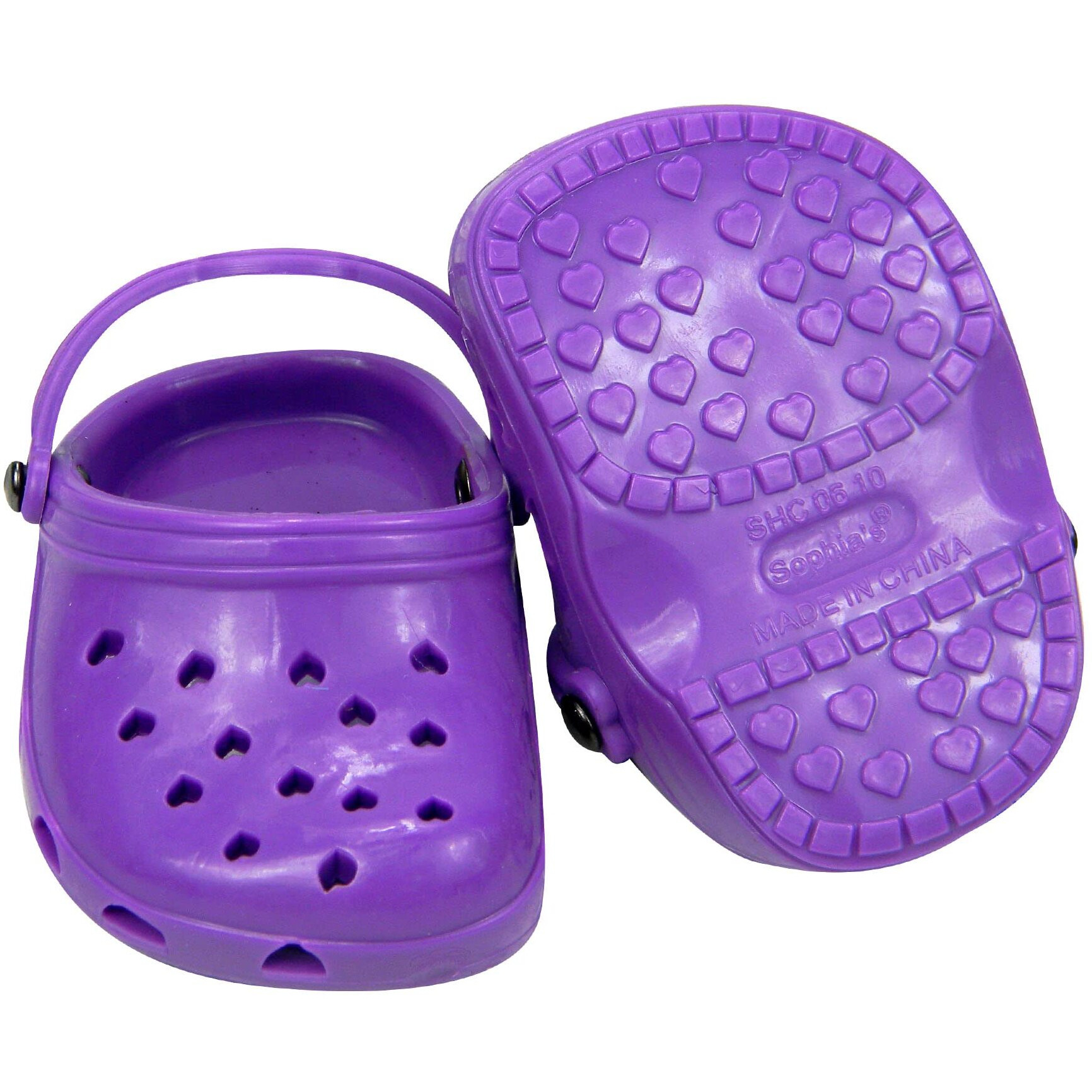 Sophia's 18"" Doll Set Of Two Comfy Polliwog Garden Clog Shoes In Teal And Purple