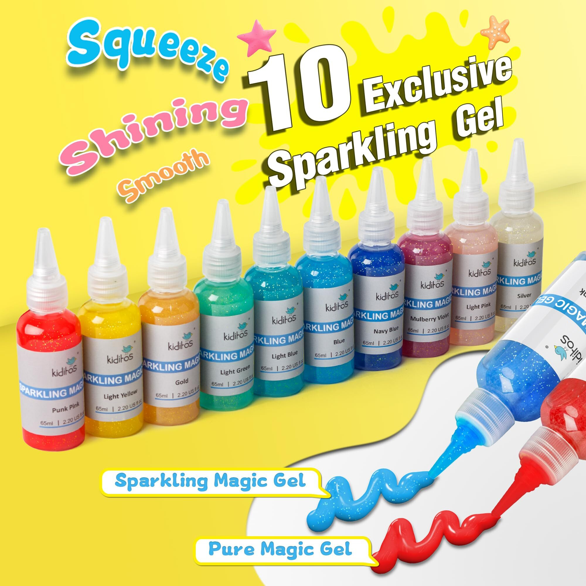 Magic Water Elf Toy Kit, Aqua Fairy Water Gel Kit With 20 Magic Gels, 10 Fruit & Vegetable Molds. Christmas Gifts, Birthday Gifts, Party Favors, Arts & Crafts Diy Stem Kits For Kids (20 Colors)