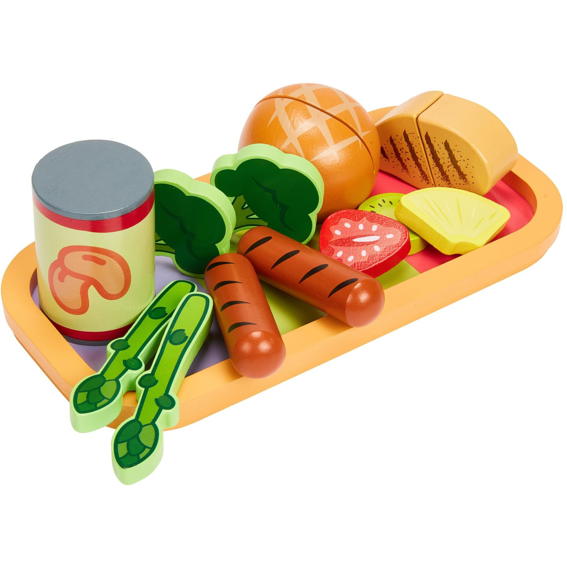 Bluey - Dine In With Bluey Set, 32-Piece Wooden Toy Set With Magic Asparagus, Plates, Utensils & More, Perfect For Role-Play & Imaginative Fun, Fsc-Certified, Suitable For 3 Years & Up
