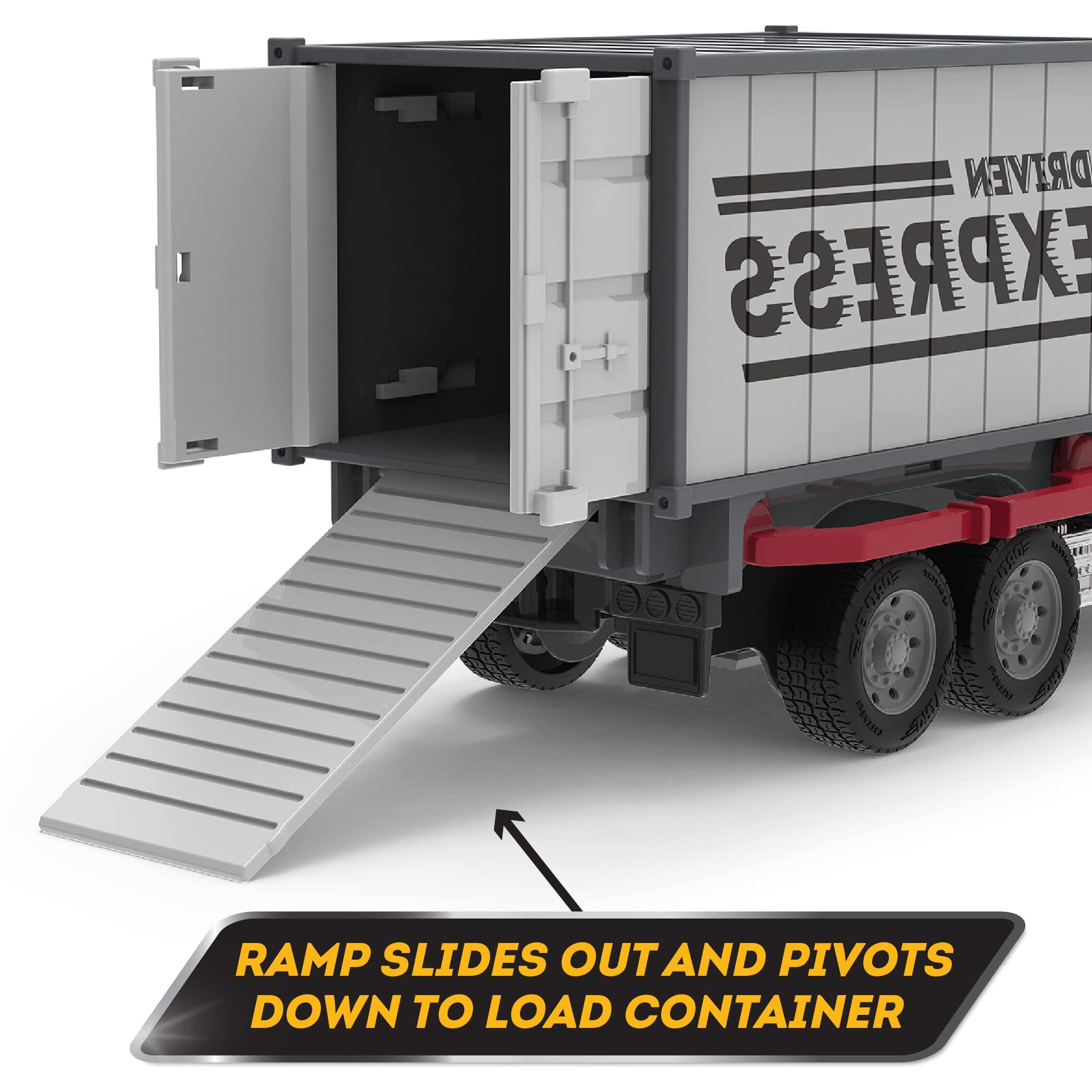 Driven By Battat - Toy Container Truck With Lights & Sounds - Small Toy Shipping Container Vehicle - Realistic Toy Truck For Kids - Movable Parts - 3 Years + - Micro Container Truck