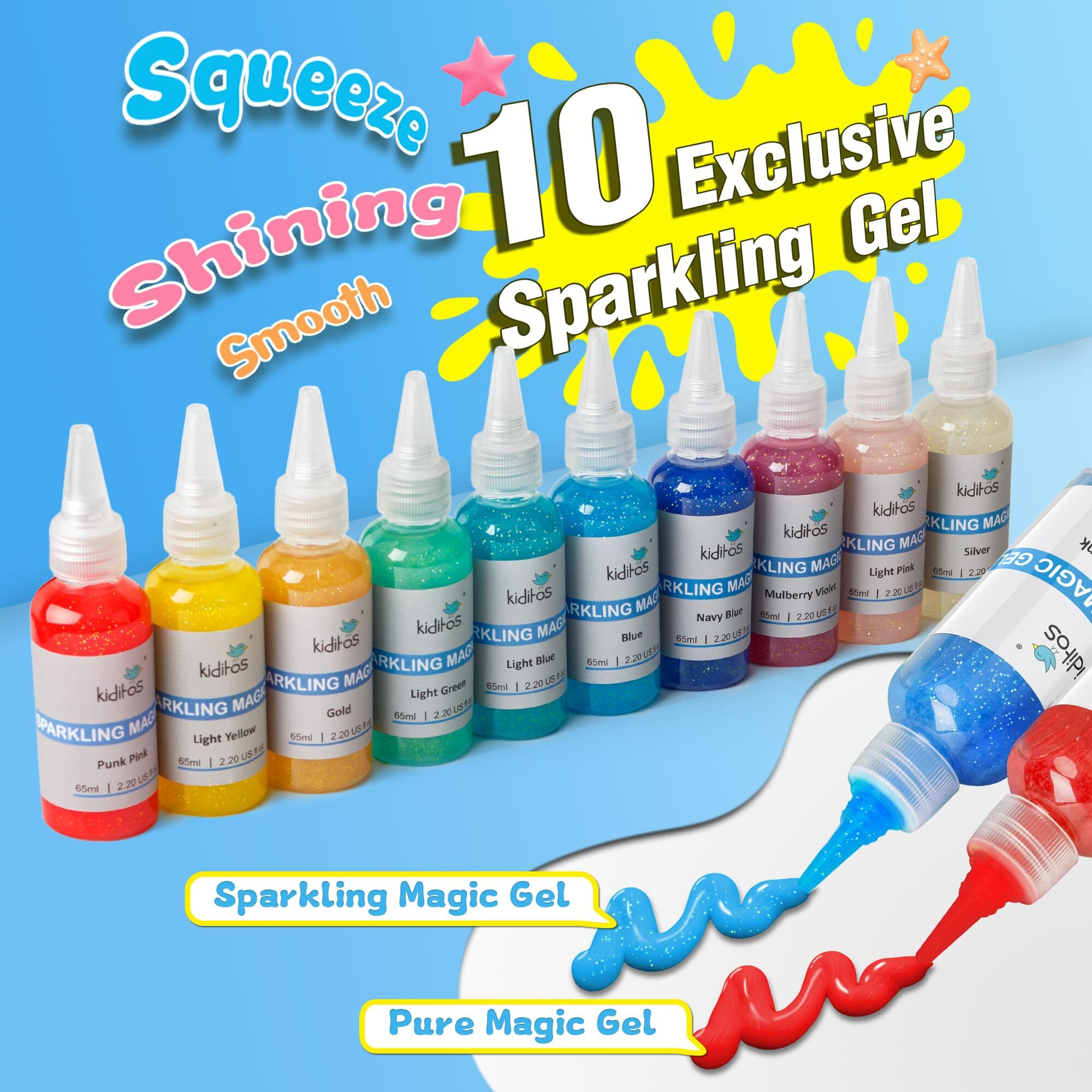 Kiditos Magic Water Elf Toy Kit, Aqua Fairy Water Gel Kit With 20 Magic Gels, 10 Sea Creature Molds. Christmas Gifts, Birthday Gifts, Party Favors, Arts & Crafts Diy Stem Kits For Kids(20 Colors)