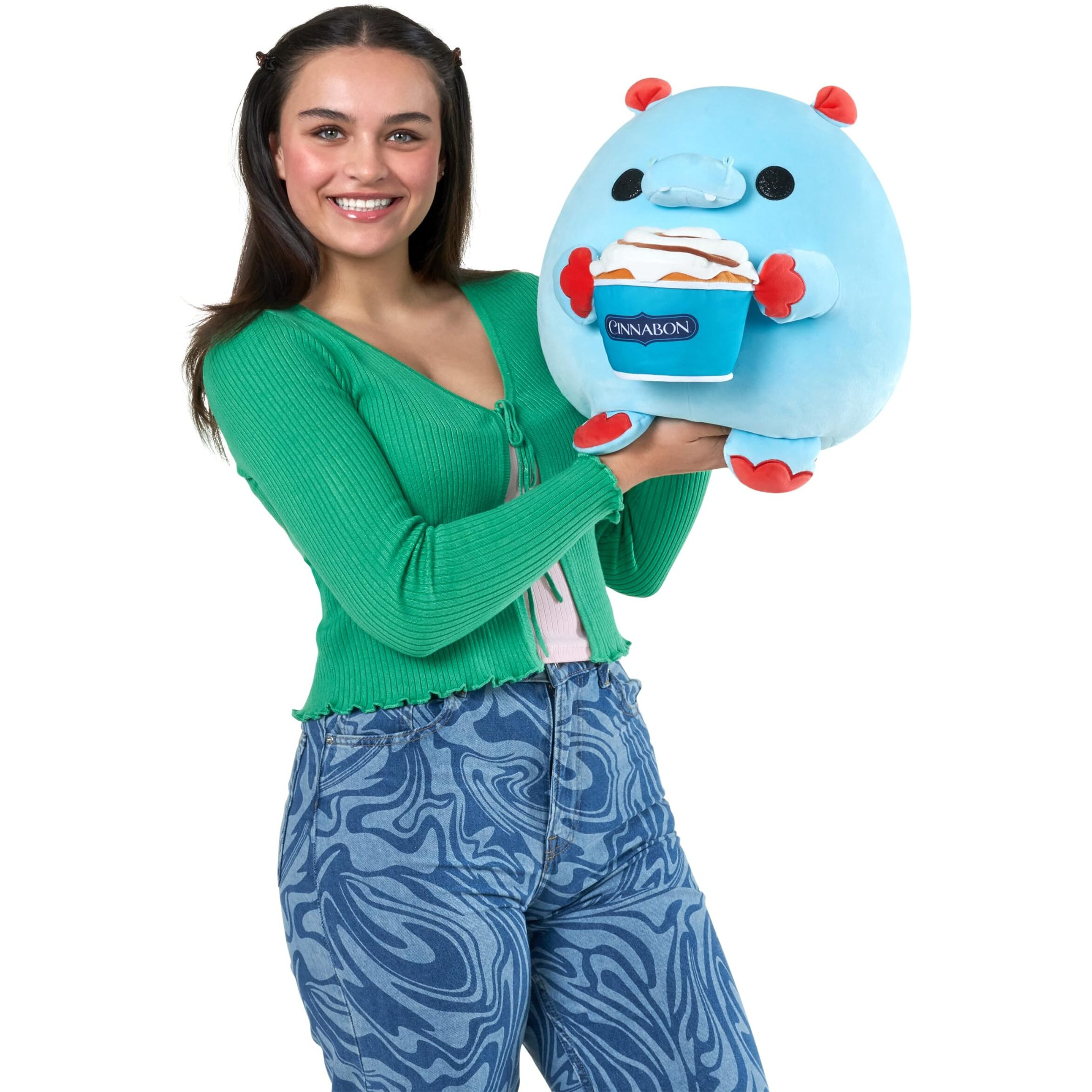 Snackles (Cinnabon) Hippo Super Sized 14 Inch Plush By Zuru, Ultra Soft Plush, Collectible Plush With Real Licensed Brands, Stuffed Animal