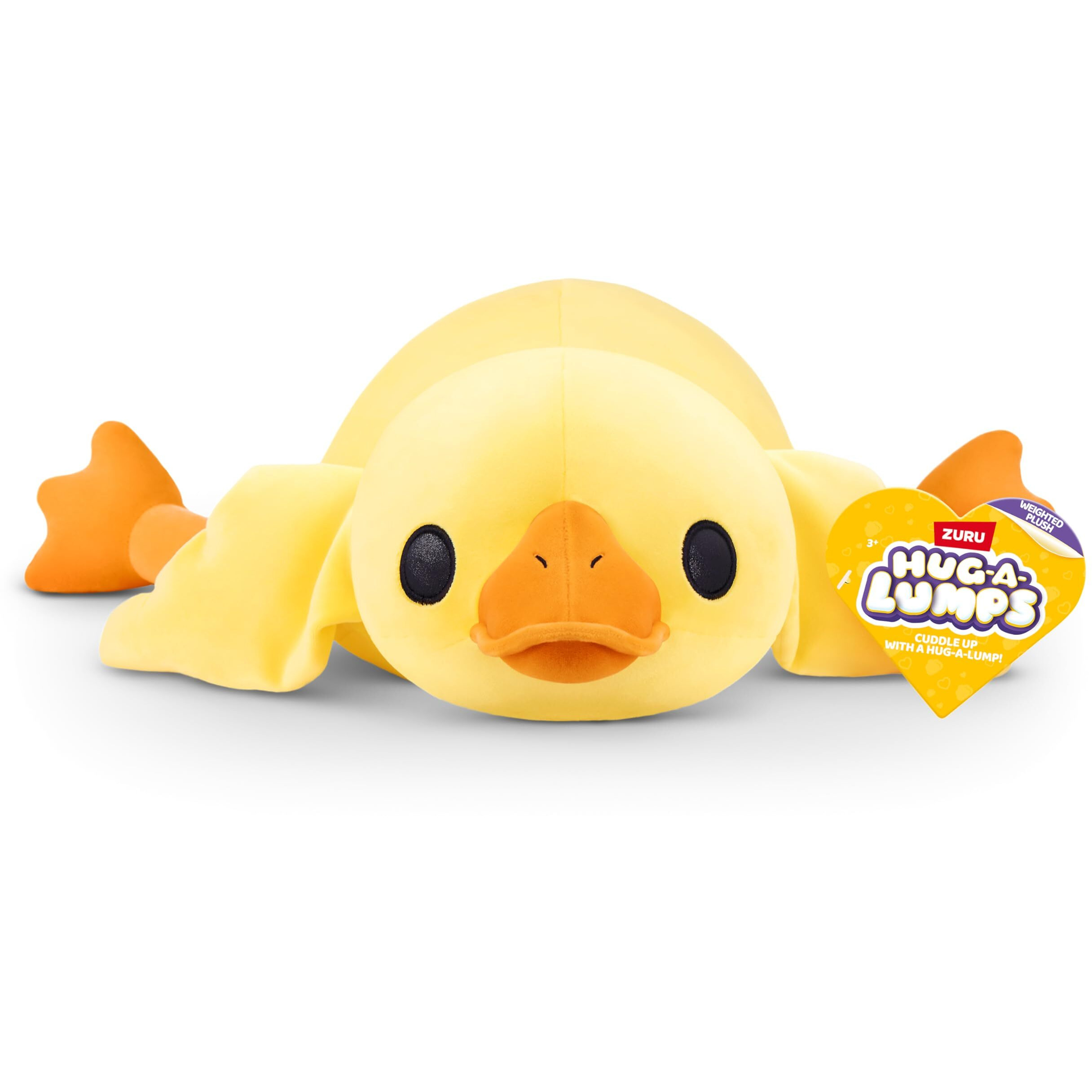 Hug-A-Lumps Duck(Bailey) Weighted Plush 3.3 Lbs, Cuddly, Squishy, Comfort Plush, Anti-Stress By Zuru