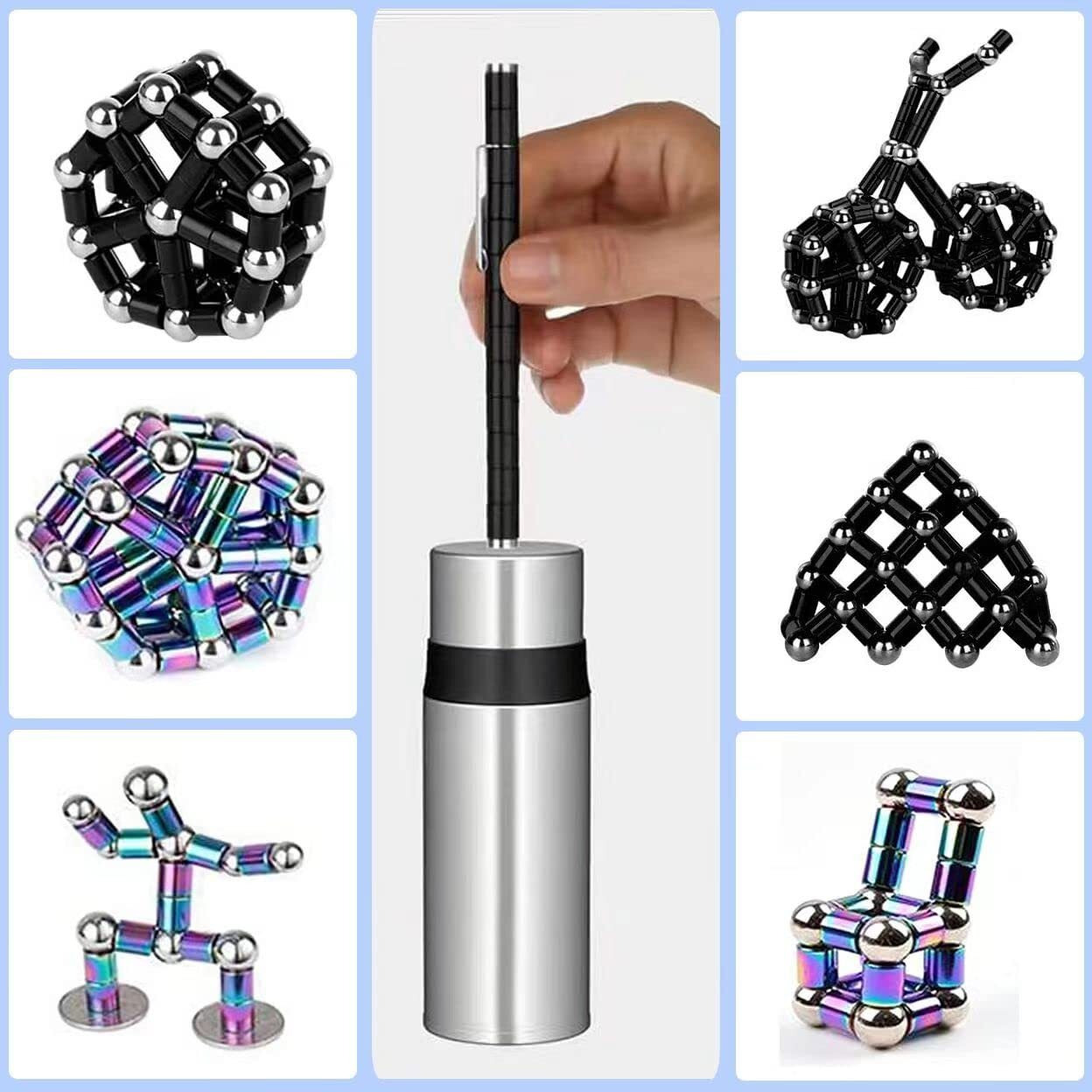 Vywmna Fidget Pen For Adults Kids,Toy Decompression Magnetic Metal Pen, Desk Toys Multifunctional Deformable Magnet Writing Pen(Colorful)
