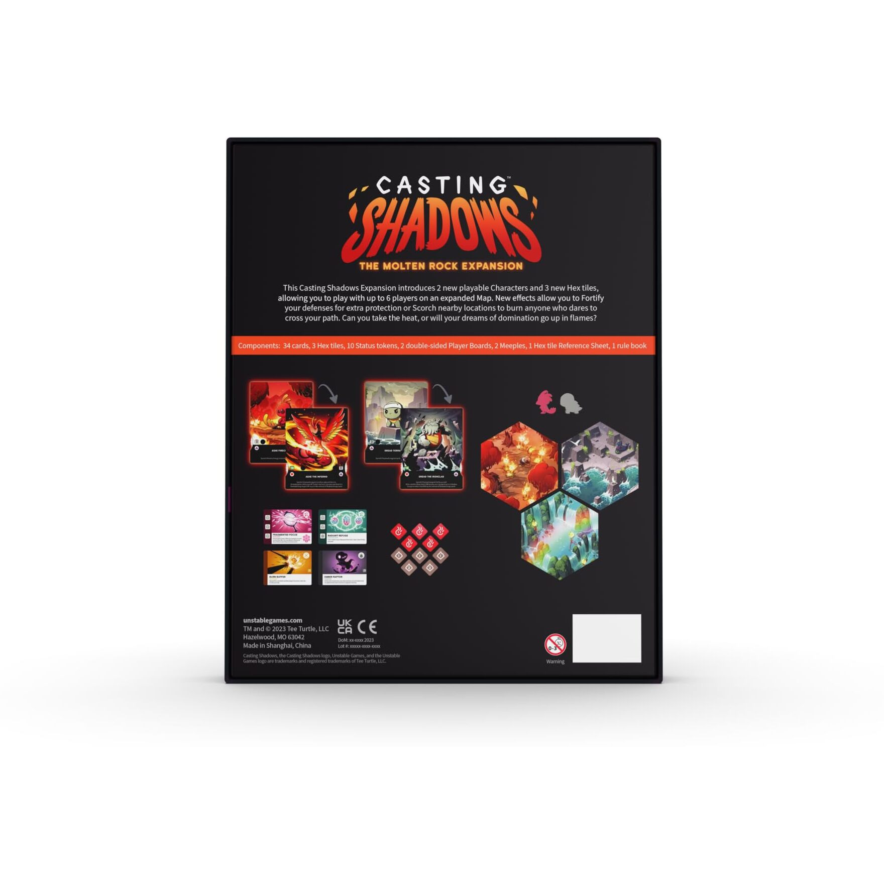 Unstable Games - Casting Shadows Molten Rock Expansion - Designed To Be Added To Your Casting Shadows Base Game - 2-6 Players - Ages 12+