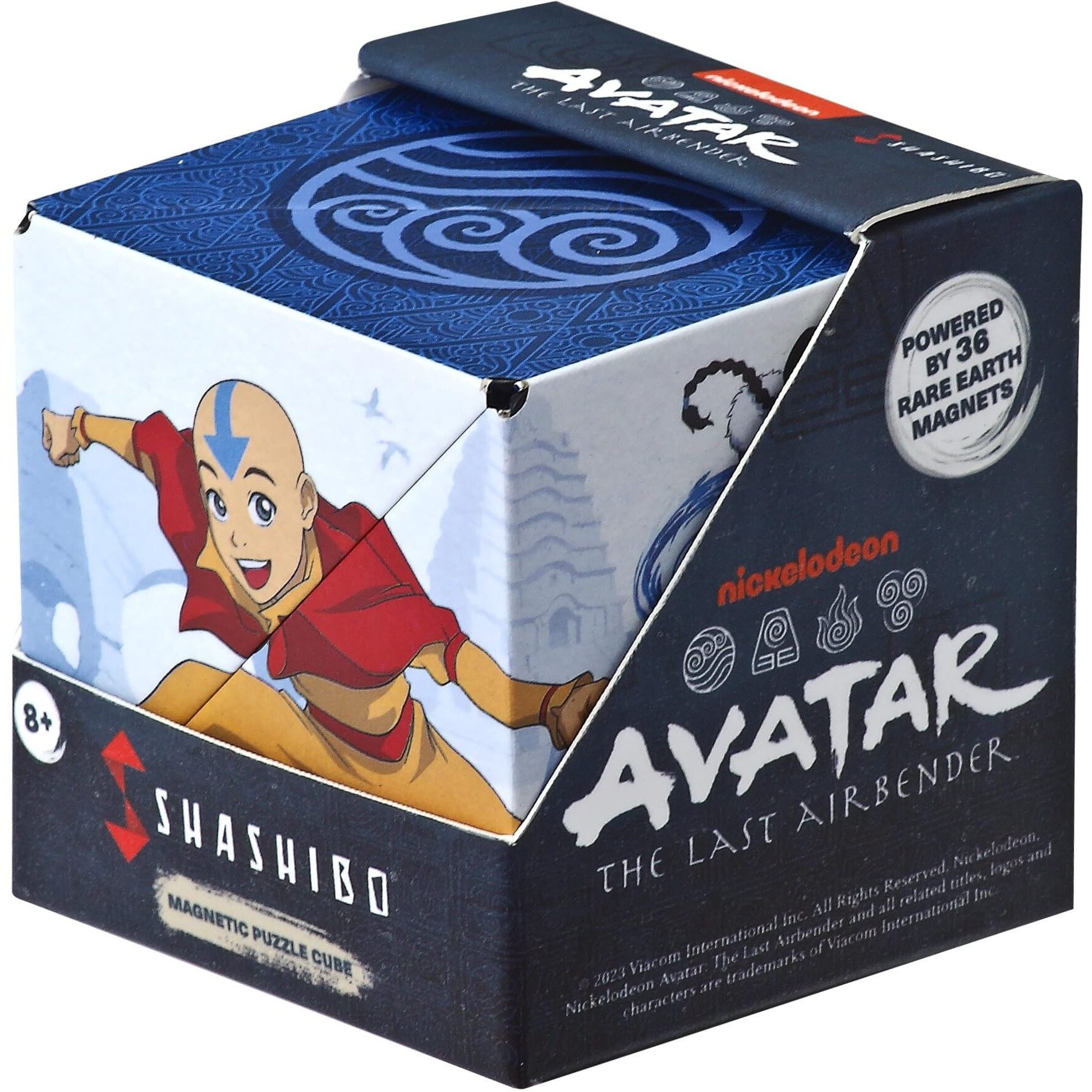 Shashibo Avatar The Last Airbender Shape Shifting Box - Award-Winning, Patented Magnetic Puzzle Cube W/ 36 Rare Earth Magnets - Fidget Transforms Into Over 70 Shapes (Avatar - Water)