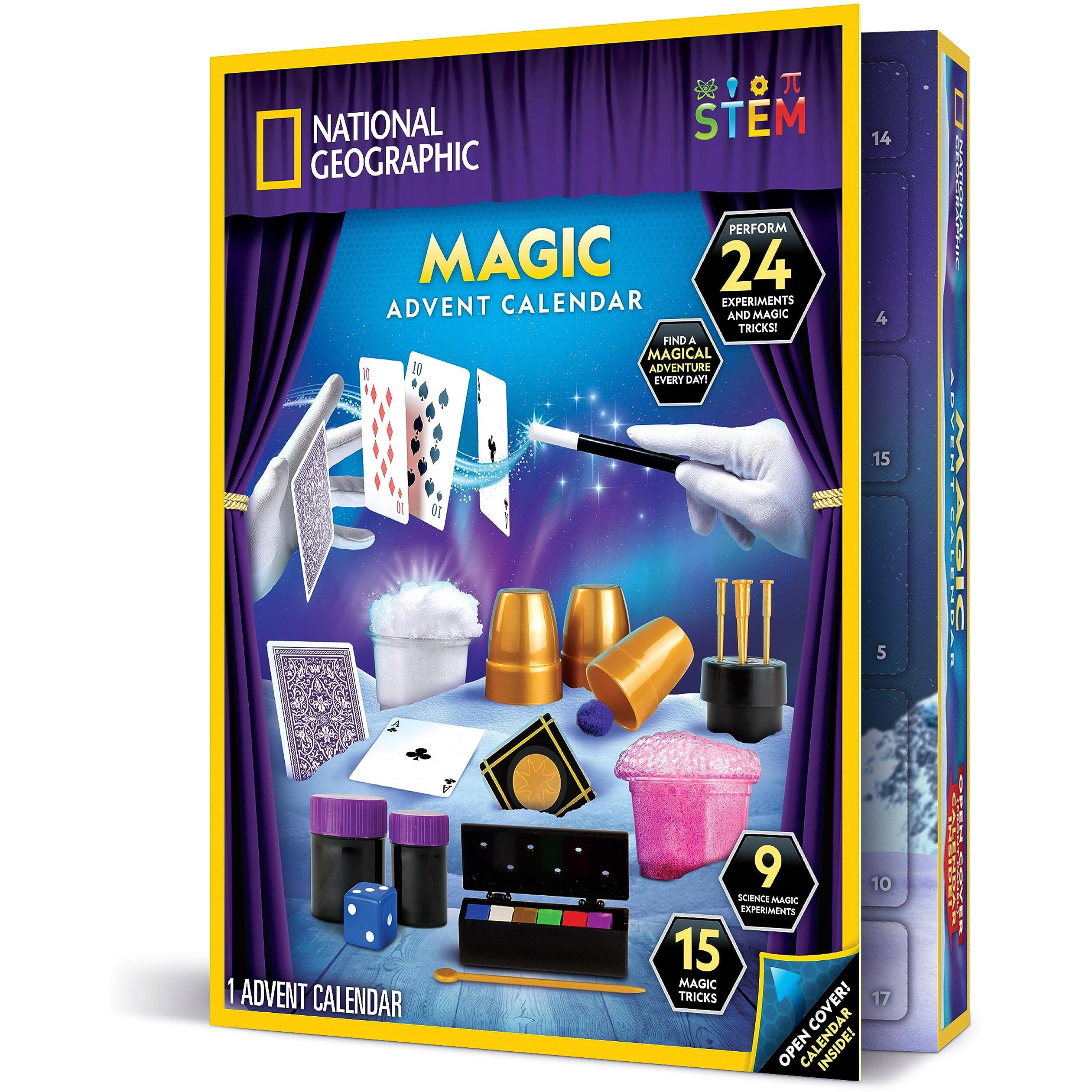 National Geographic Magic Advent Calendar 2024 - Kids Advent Calendar With 24 Magic Tricks & Science Experiments, Christmas Countdown Calendar, Christmas Toys, Advent Calendar Magic