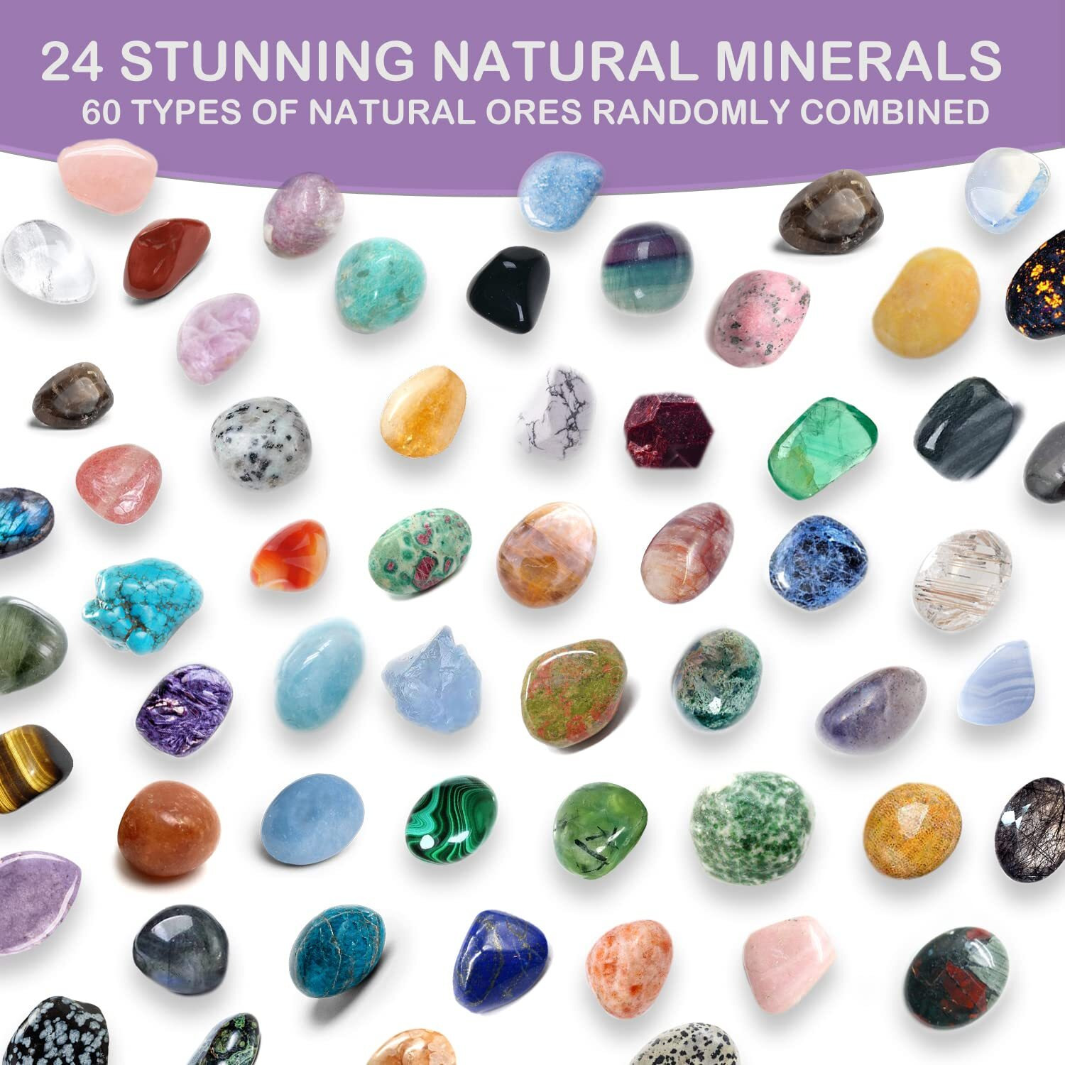 Sparklexlab Advent Calendar 2024 - Crystal Advent Calendar For Adults Teens Girls Boys With 24 Gemstones To Open Each Day - Natural Mineral & Crystal For Learning