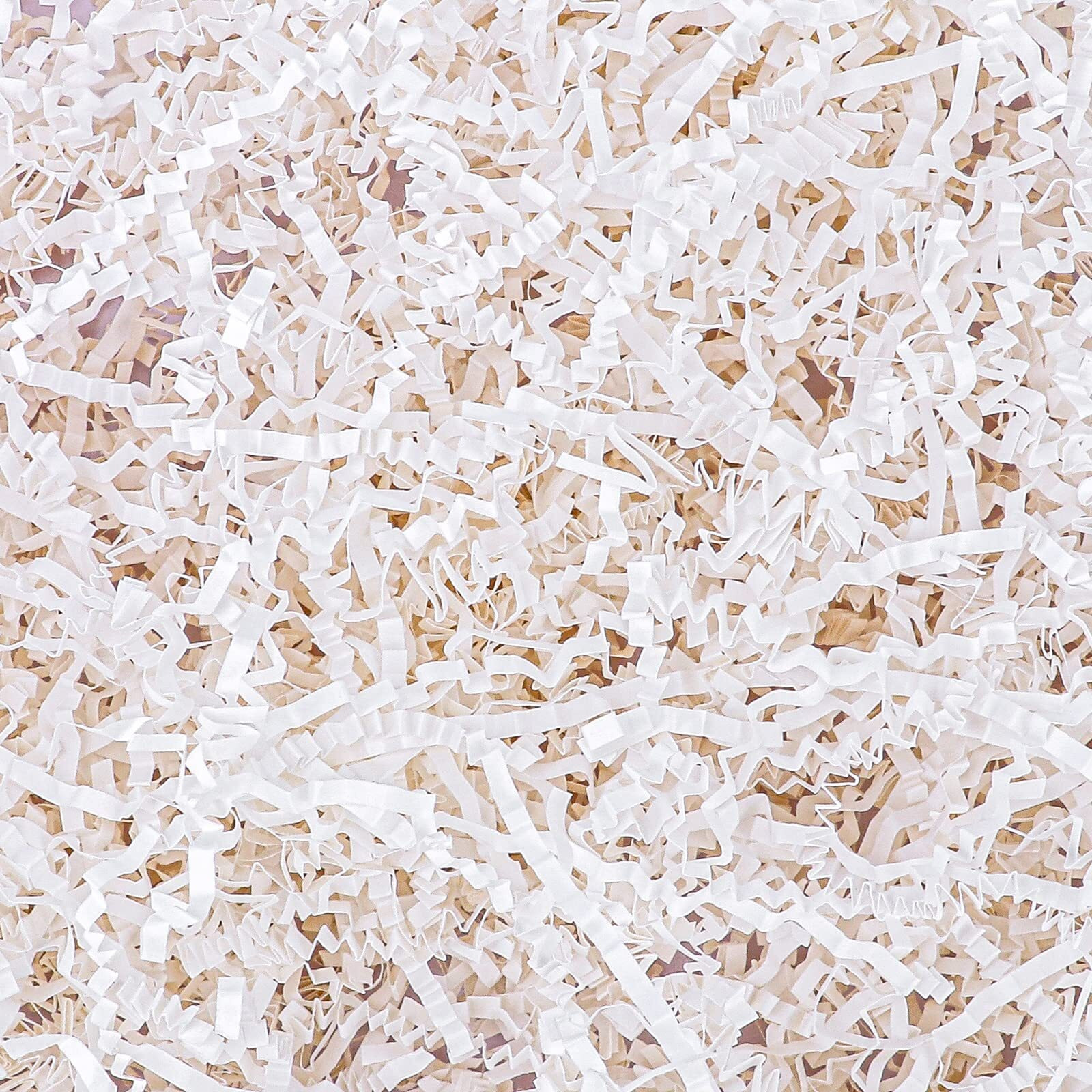 Zwish 150Grams / 5.3 Oz White Crinkle Cut Paper Shred Filler Gift Boxes Filler Gift Wrapping Gift Basket Filler For Gift Wrapping & Basket Filling