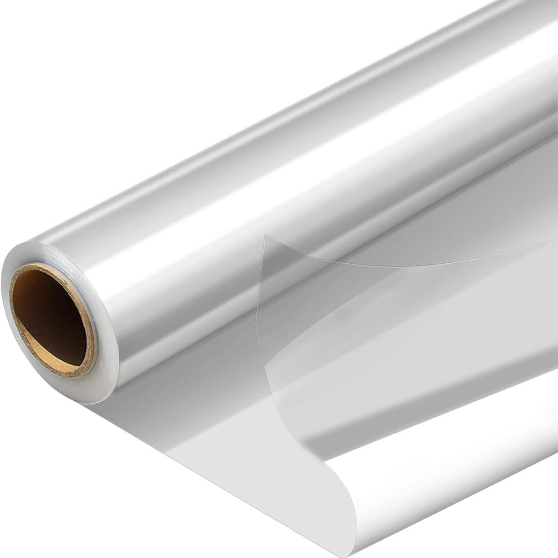 Perkhomy Folded Cellophane Wrap Roll 32"" X 50' Folded 3 Mil Thick Cellophane For Gift Basket Treats Goodie Wrapping Craft Flower Bouquet Plastic Clear (32"" Fold Into 16"")