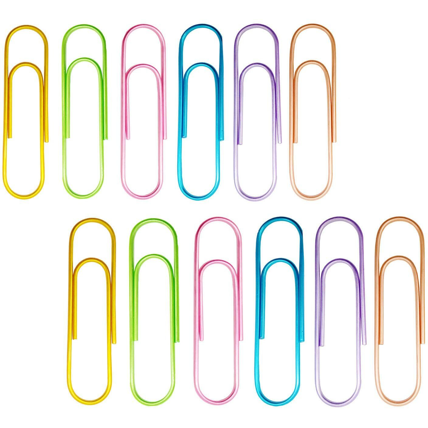 Kbraveo 60 Pack 4 Inches Multicolored Extra Large Paper Clips Giant Paper Clip Paper Clips Holder For Office Supply, 6 Colors