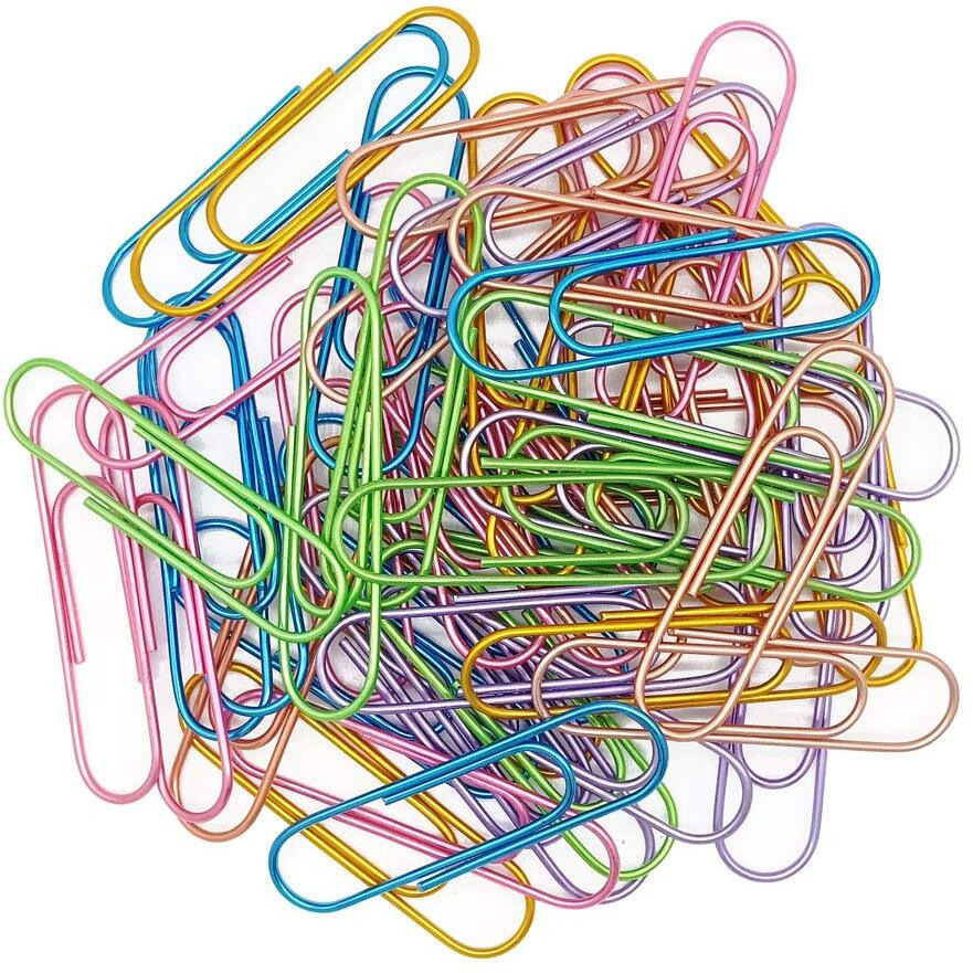 Kbraveo 60 Pack 4 Inches Multicolored Extra Large Paper Clips Giant Paper Clip Paper Clips Holder For Office Supply, 6 Colors