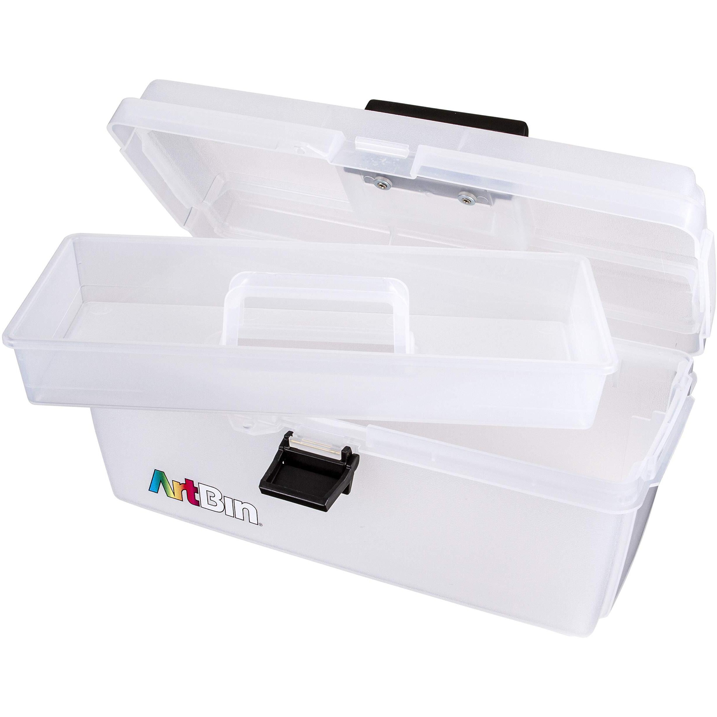 Artbin 6966Ab 16 In. Lift-Out Tray Box, Portable Art & Craft Organizer With Handle And Tray, Clear