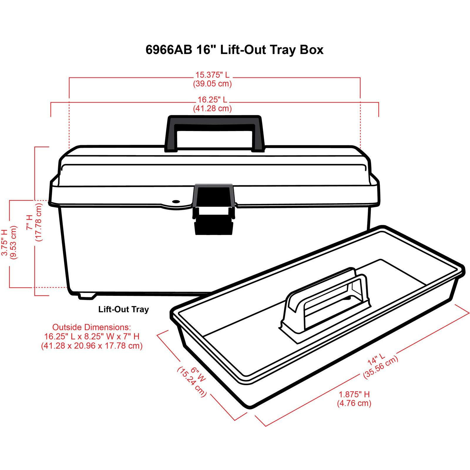 Artbin 6966Ab 16 In. Lift-Out Tray Box, Portable Art & Craft Organizer With Handle And Tray, Clear