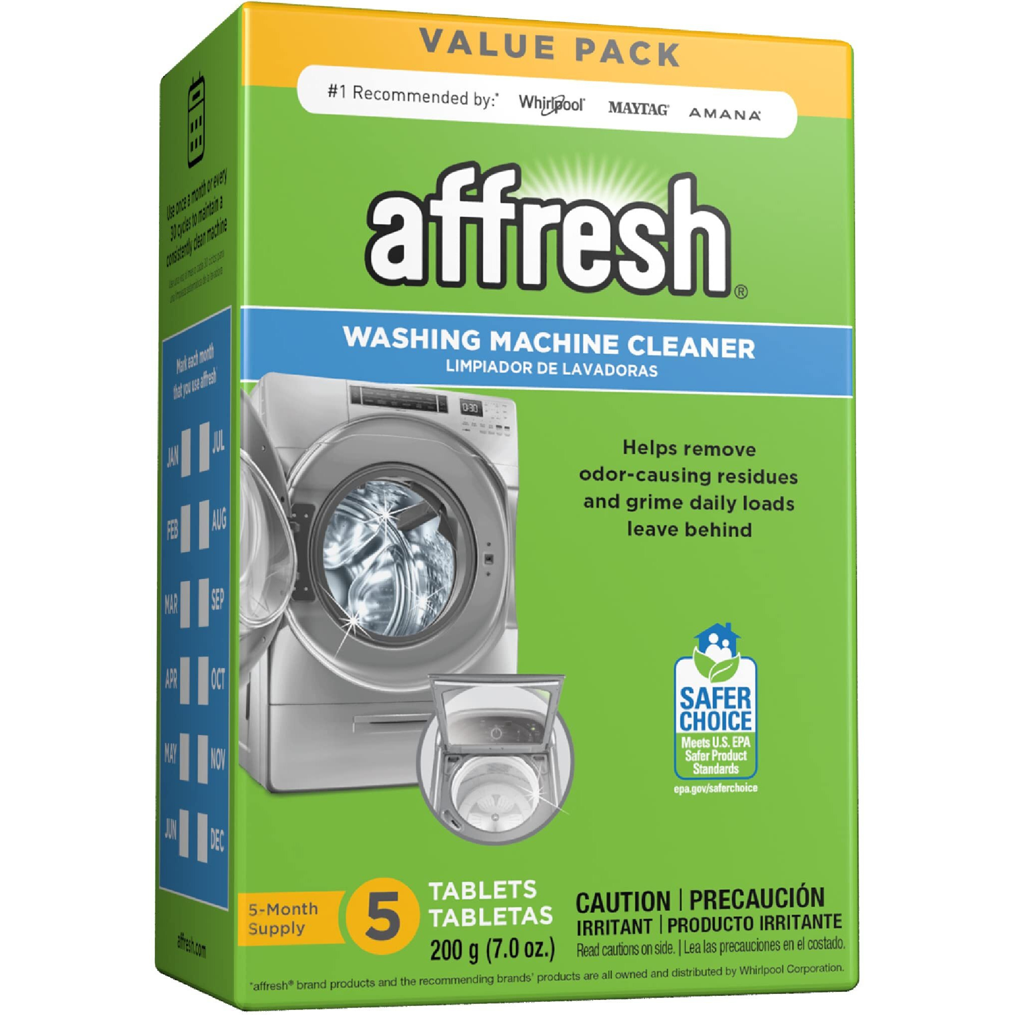 Affresh Washing Machine Cleaner, Cleans Front Load And Top Load Washers, Including He, 5 Tablets