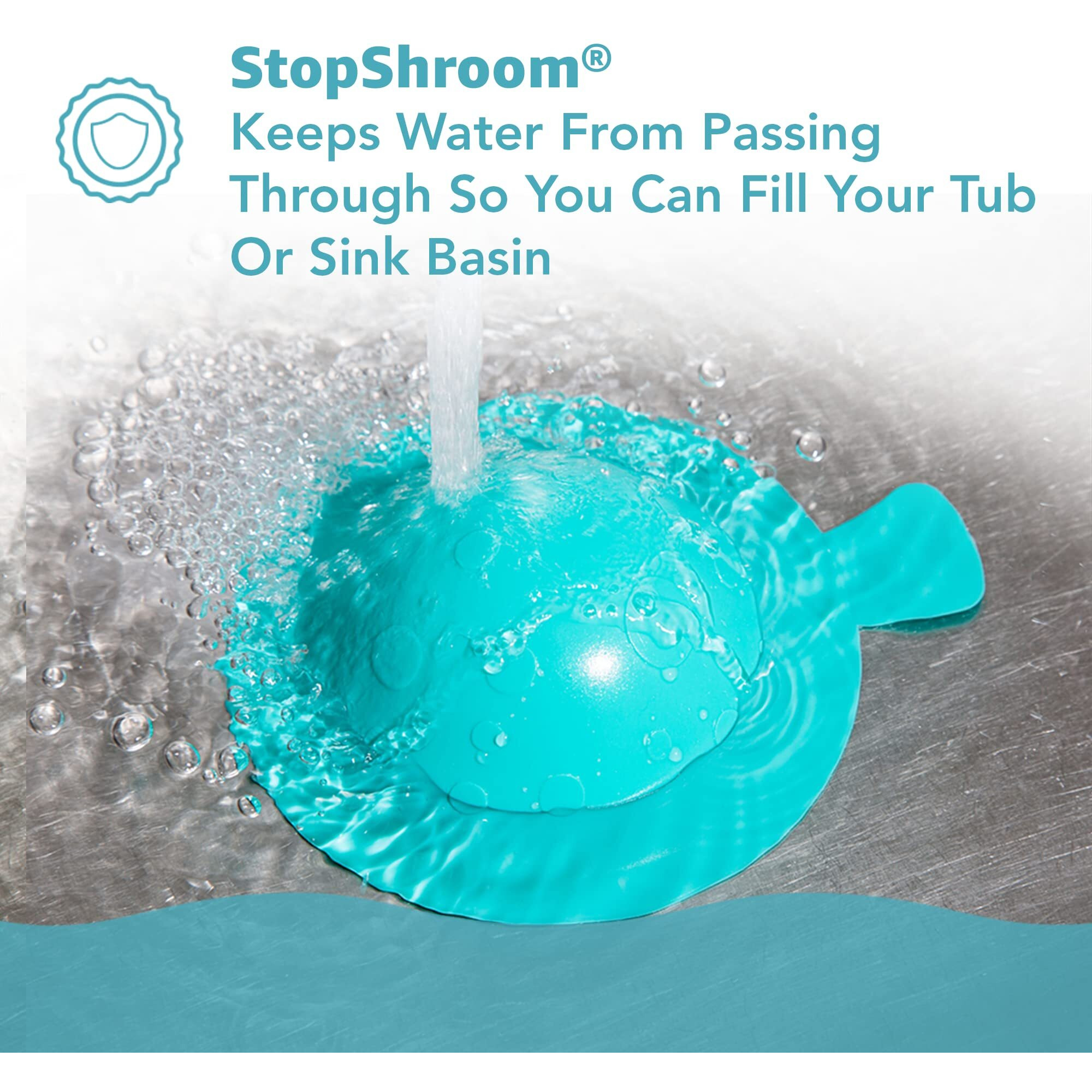 Stopshroom Stblu232 Universal Stopper Plug Cover For Bathtub, Bathroom And Kitchen Drains, Aqua