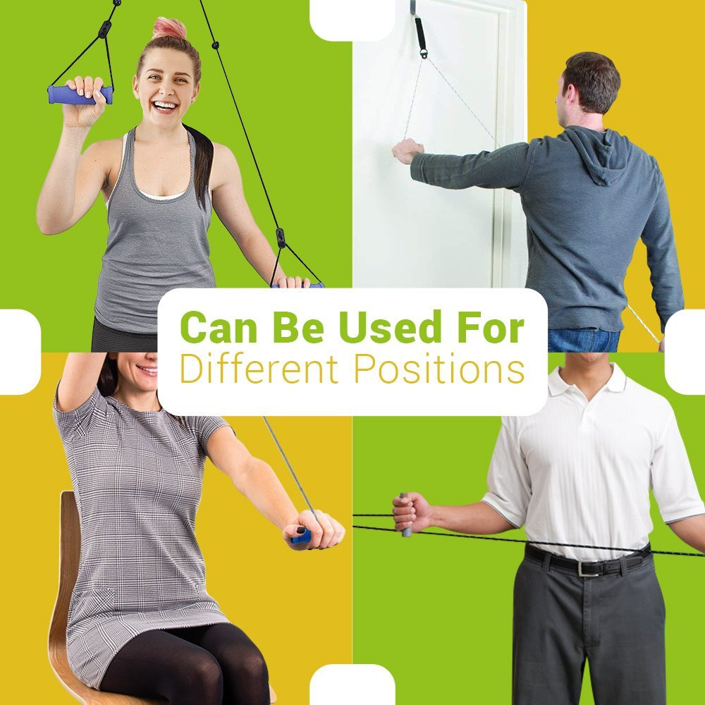 Bodyhealt Shoulder Pulley For Physical Therapy - Over The Door Pulley For Frozen Shoulder, Rotator Cuff Pain Relief & Arm Exercise Equipment. Pulleys For Shoulder Rehab Workout Pulley System - Bracket