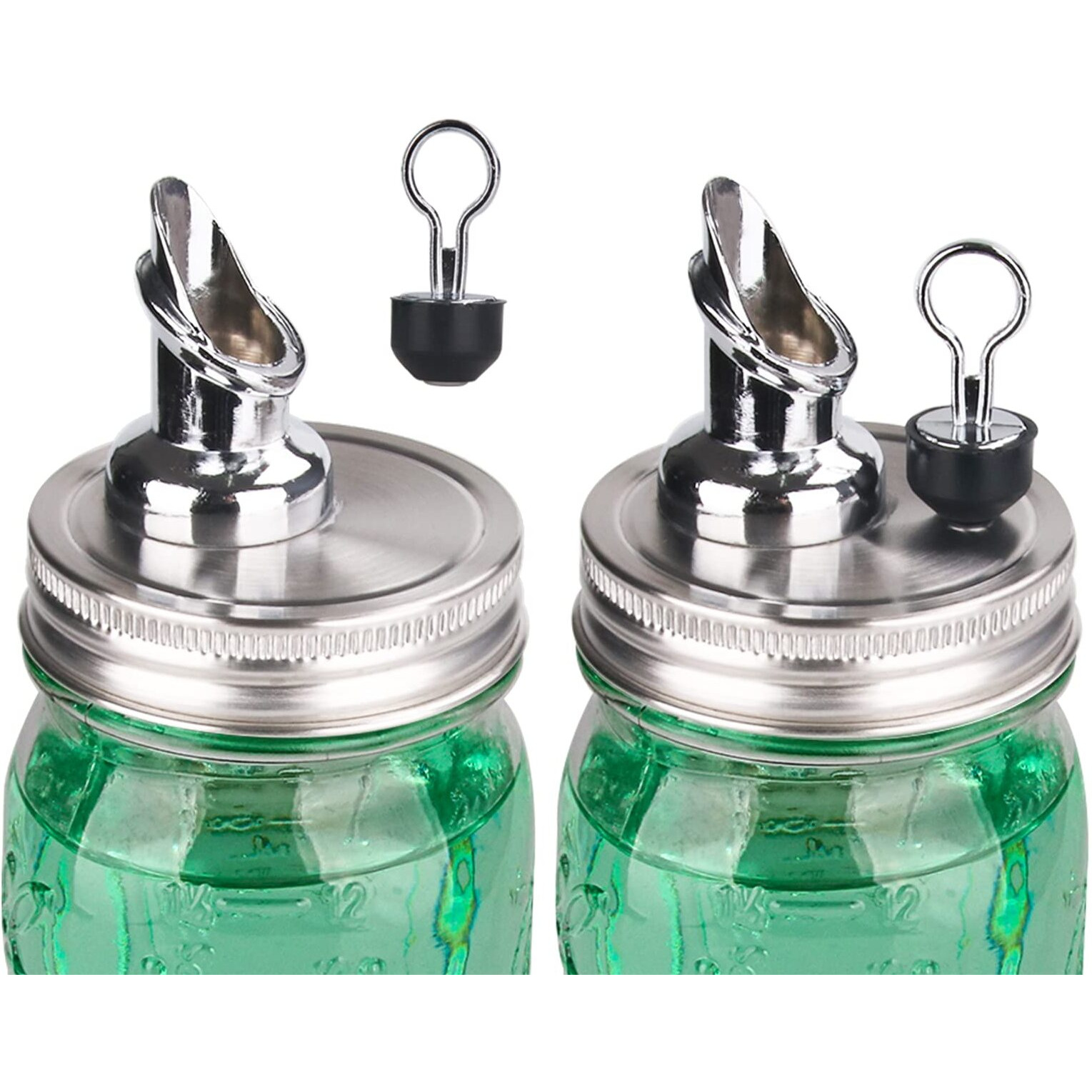 Mason Jar Spouts.Free Flow Mason Jar Spout,Mason Jar For Spout Regular Mouth Size 70Mmstainless Steel Lid, Mason Jar Pourer 2 Pack (Zinc Alloy) Jars Not Included