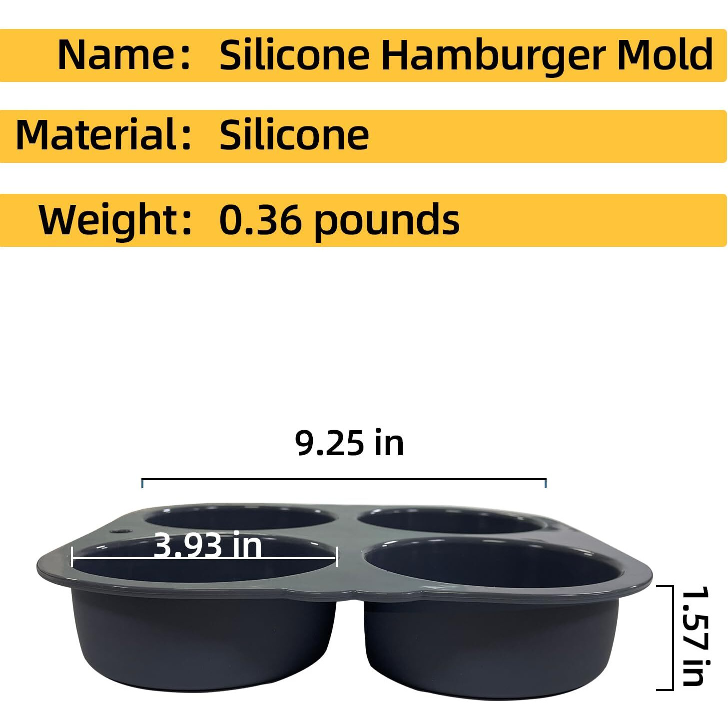 Atrccs Silicone Hamburger Bun Mold 4 Cavity Loaf Pan Non Stick Baking Pannon-Stick Pan Easy To Release Household Silicone Food Baking New Baking Tool